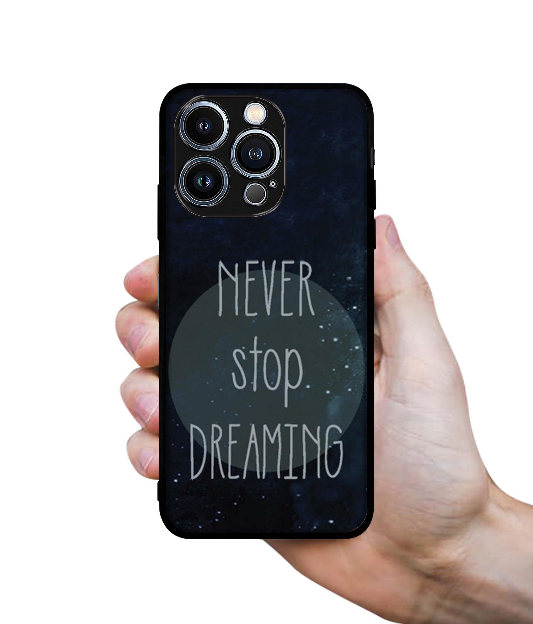 Never Stop Dreaming Designer 2D Printed Back Case Cover for Apple iPhone 13 Pro