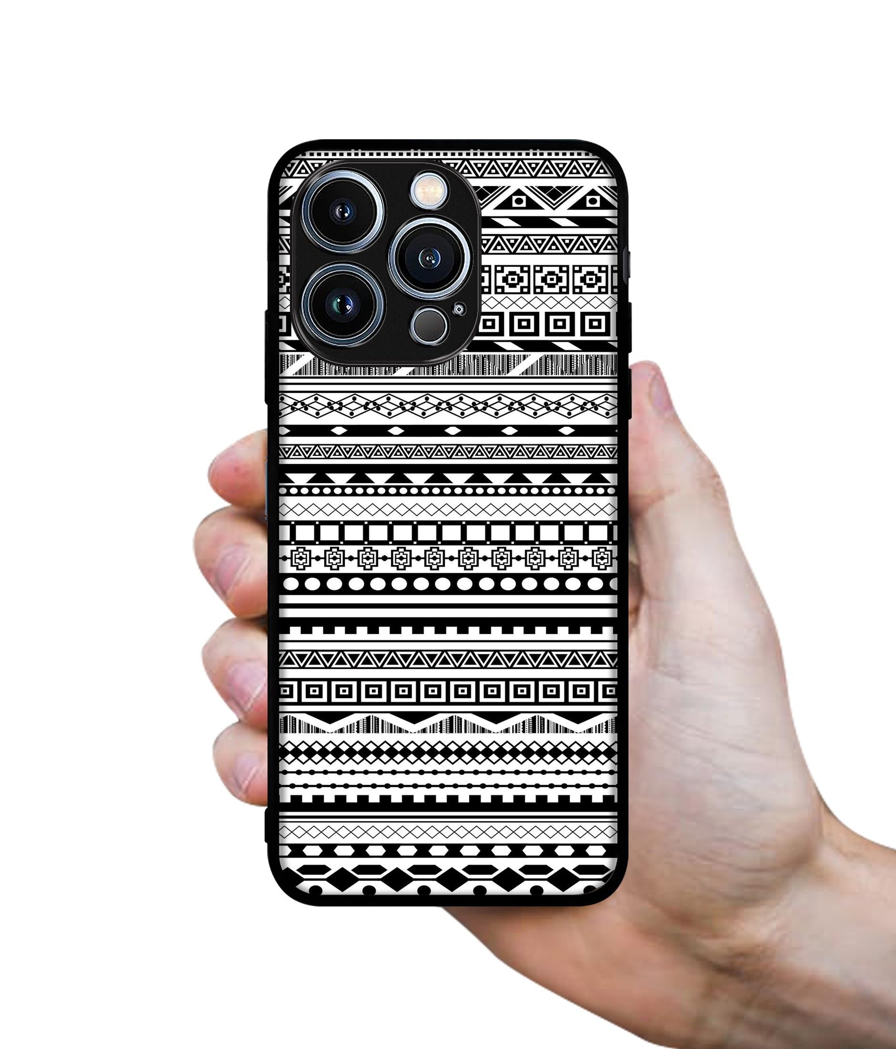 Black & White Patterns Designer 2D Printed Back Case Cover for Apple iPhone 13 Pro