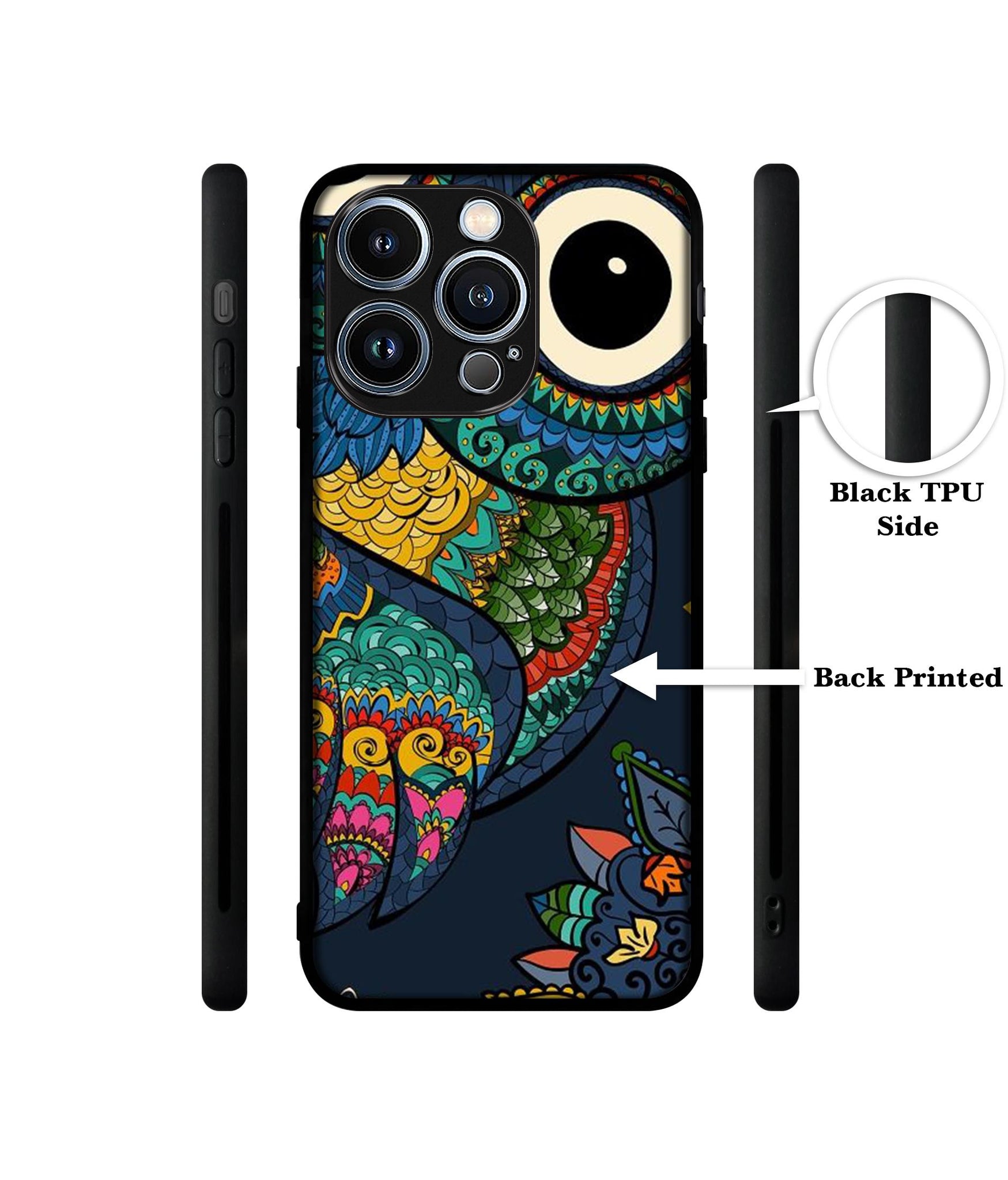 Owl Illustration Designer 2D Printed Back Case Cover for Apple iPhone 13 Pro