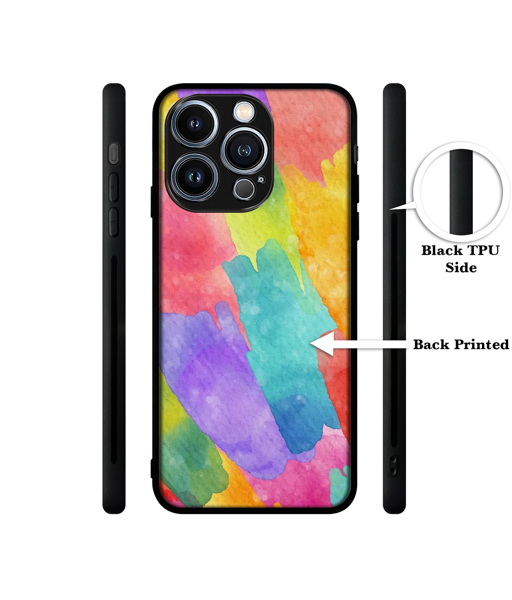 Water Paint Colorful Abstract Designer 2D Printed Back Case Cover for Apple iPhone 13 Pro