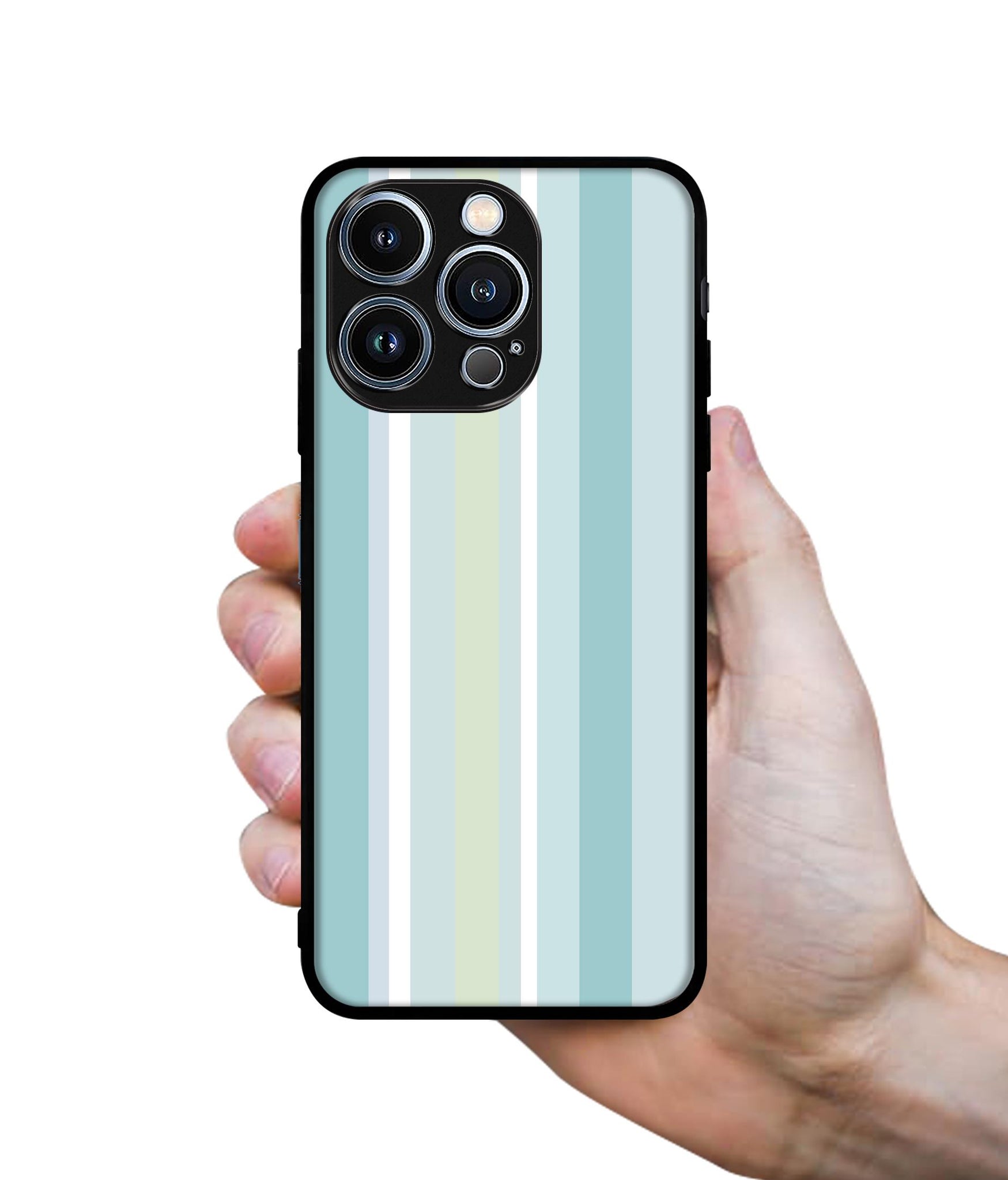 Light Green Stripes Designer 2D Printed Back Case Cover for Apple iPhone 13 Pro
