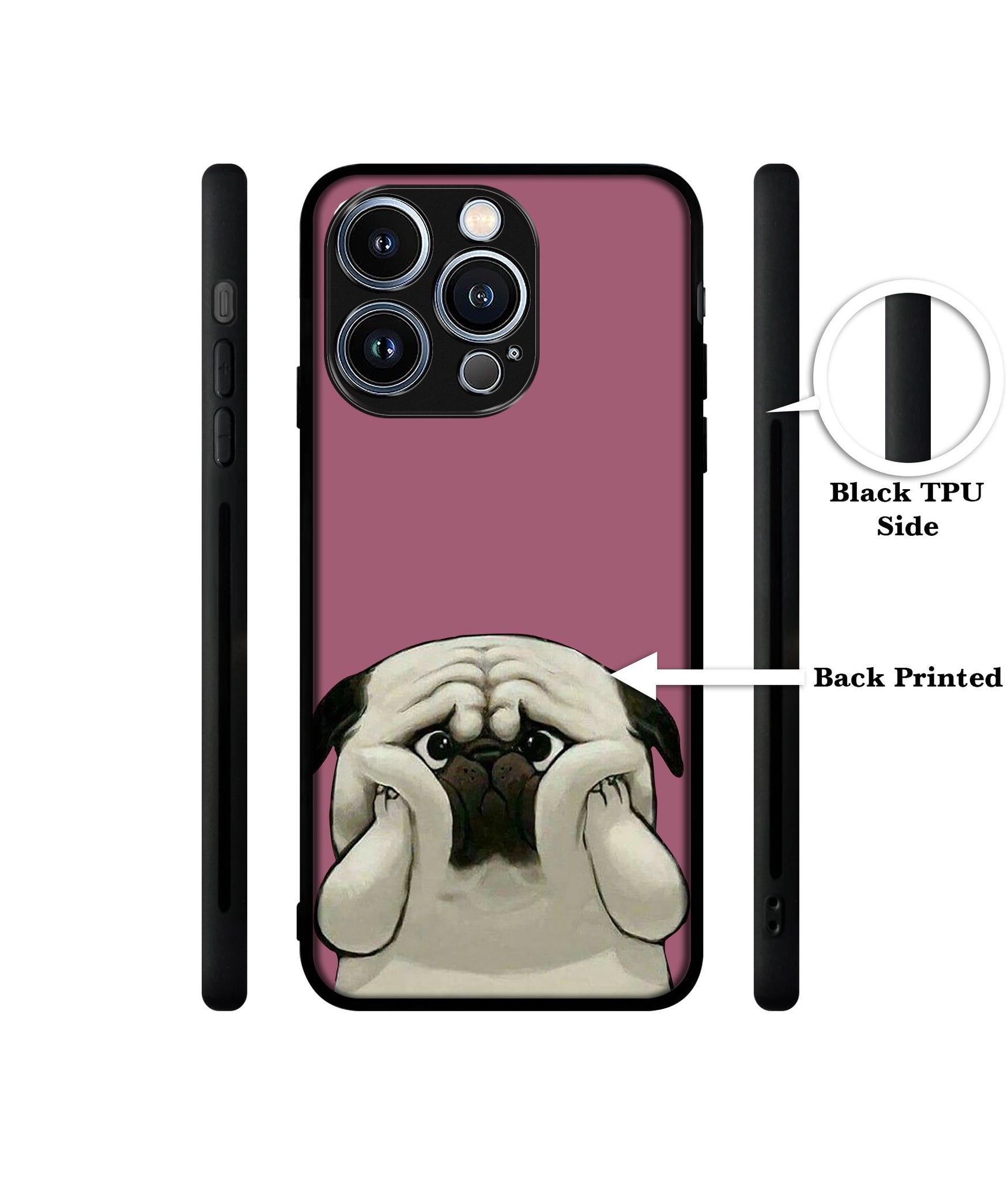 Cute Pug Holding Big Cheeks Designer 2D Printed Back Case Cover for Apple iPhone 13 Pro