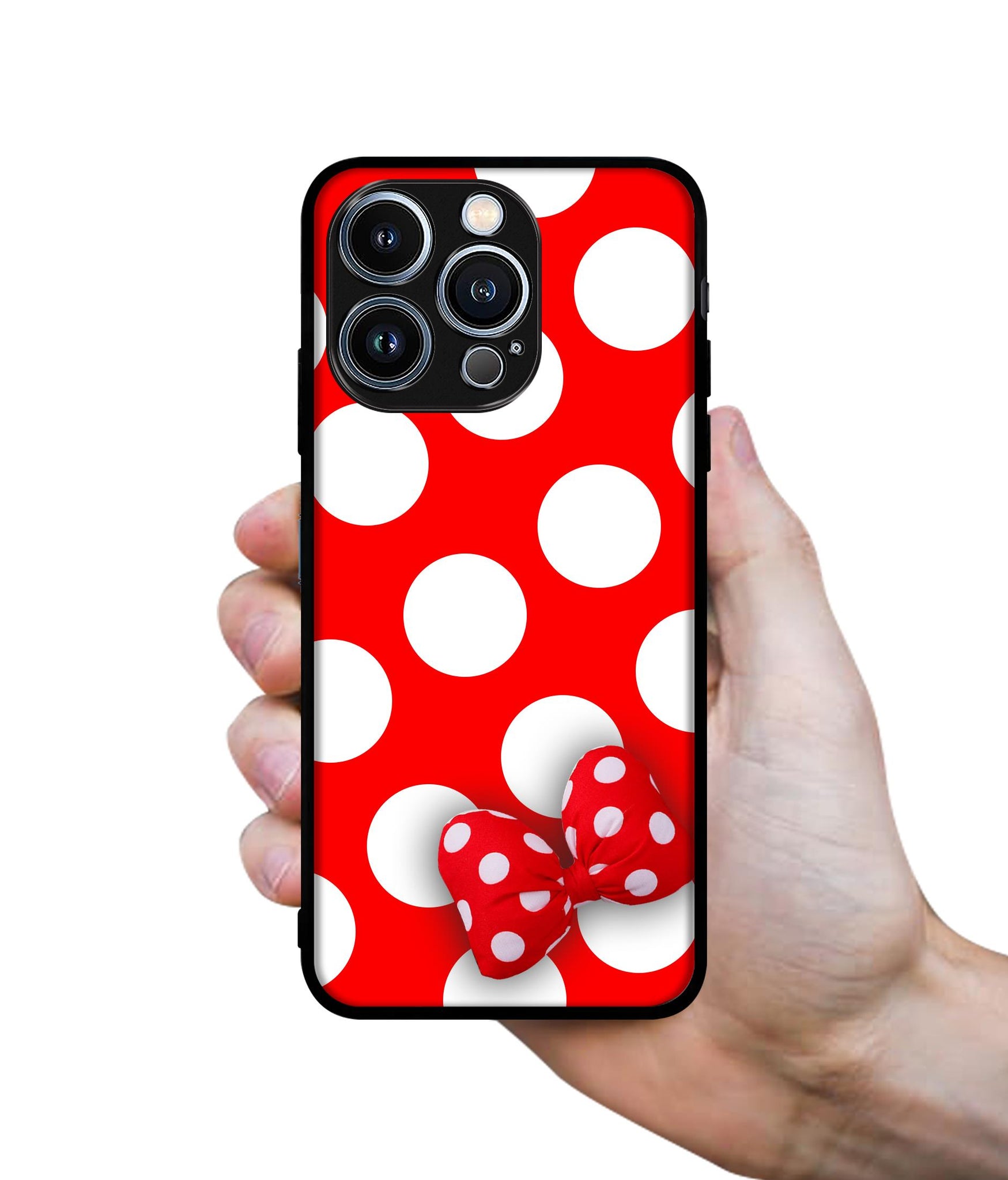 Red Polka Dots Designer 2D Printed Back Case Cover for Apple iPhone 13 Pro