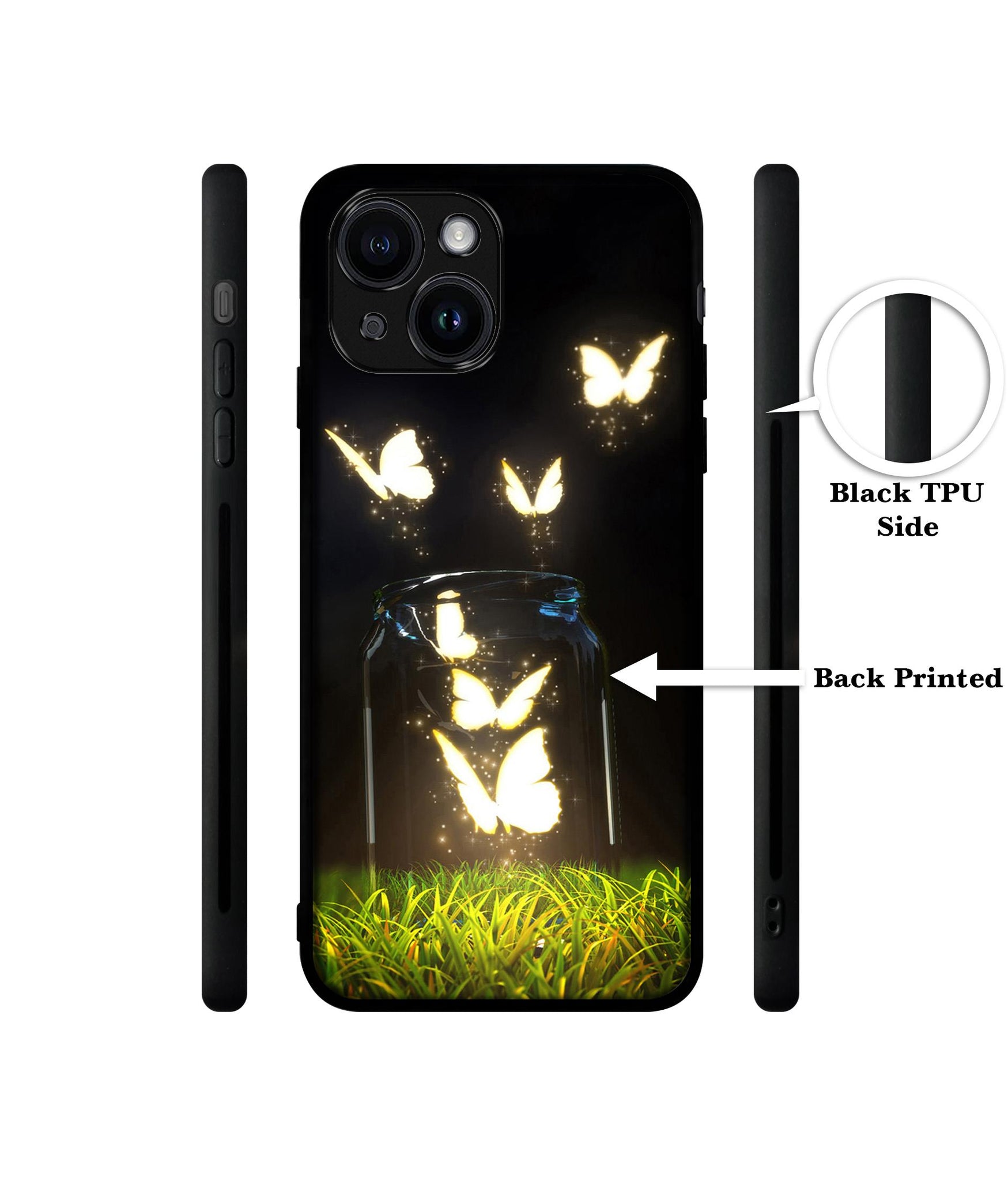 Butterfly Designer 2D Printed Back Case Cover for Apple iPhone 14 / 13