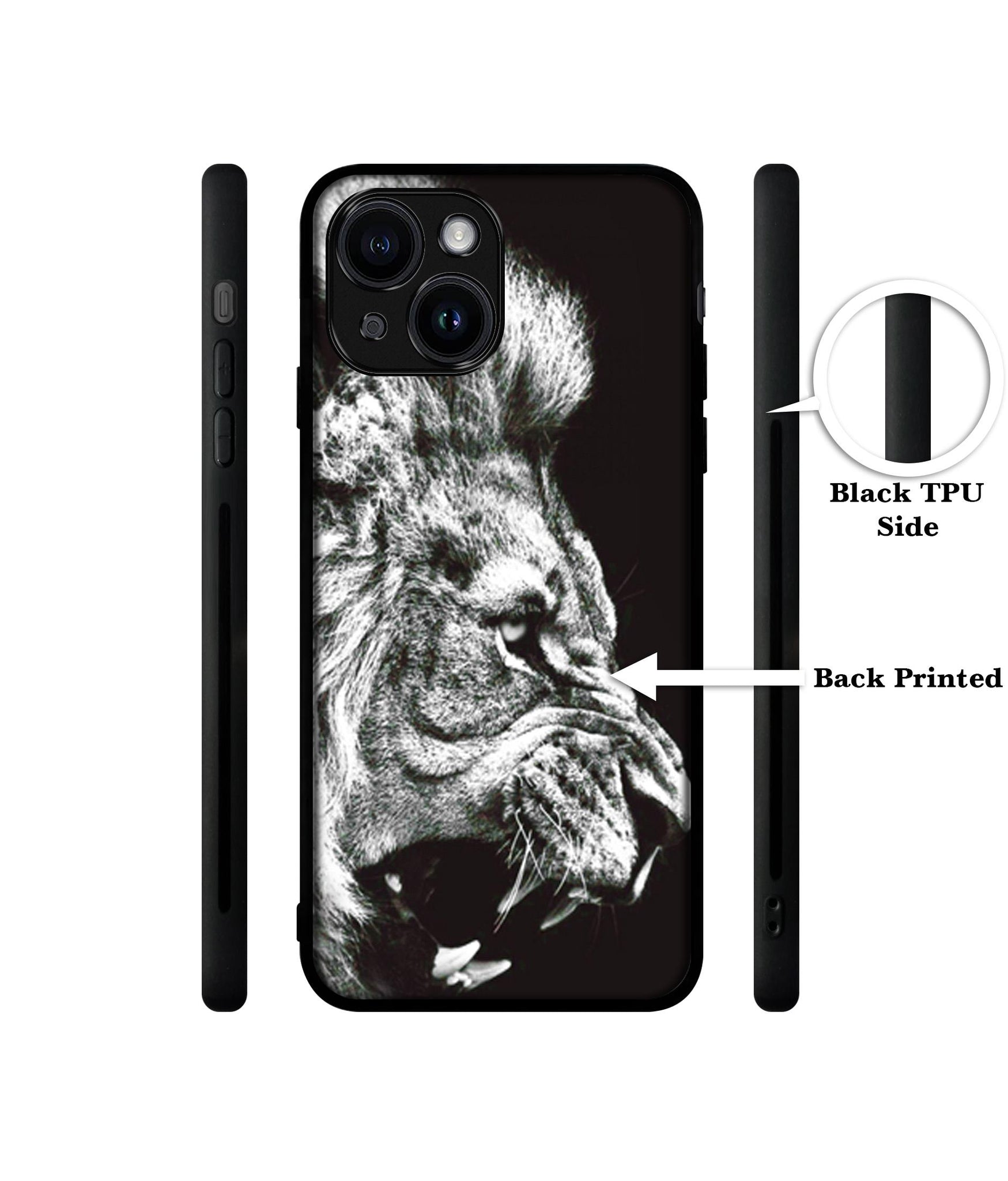 Angry Lion Designer 2D Printed Back Case Cover for Apple iPhone 14 / 13