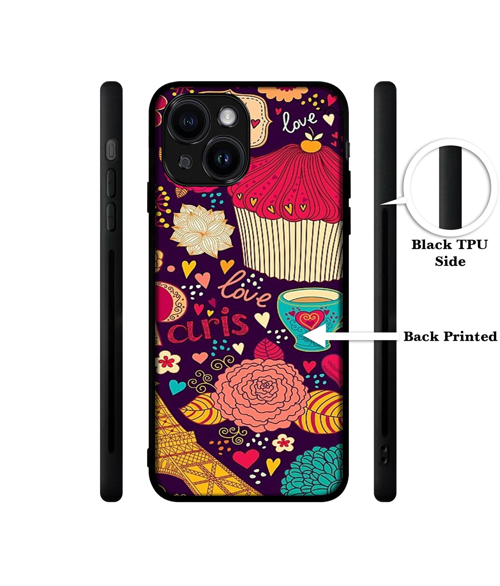 Paris Flower Love Designer 2D Printed Back Case Cover for Apple iPhone 14 / 13