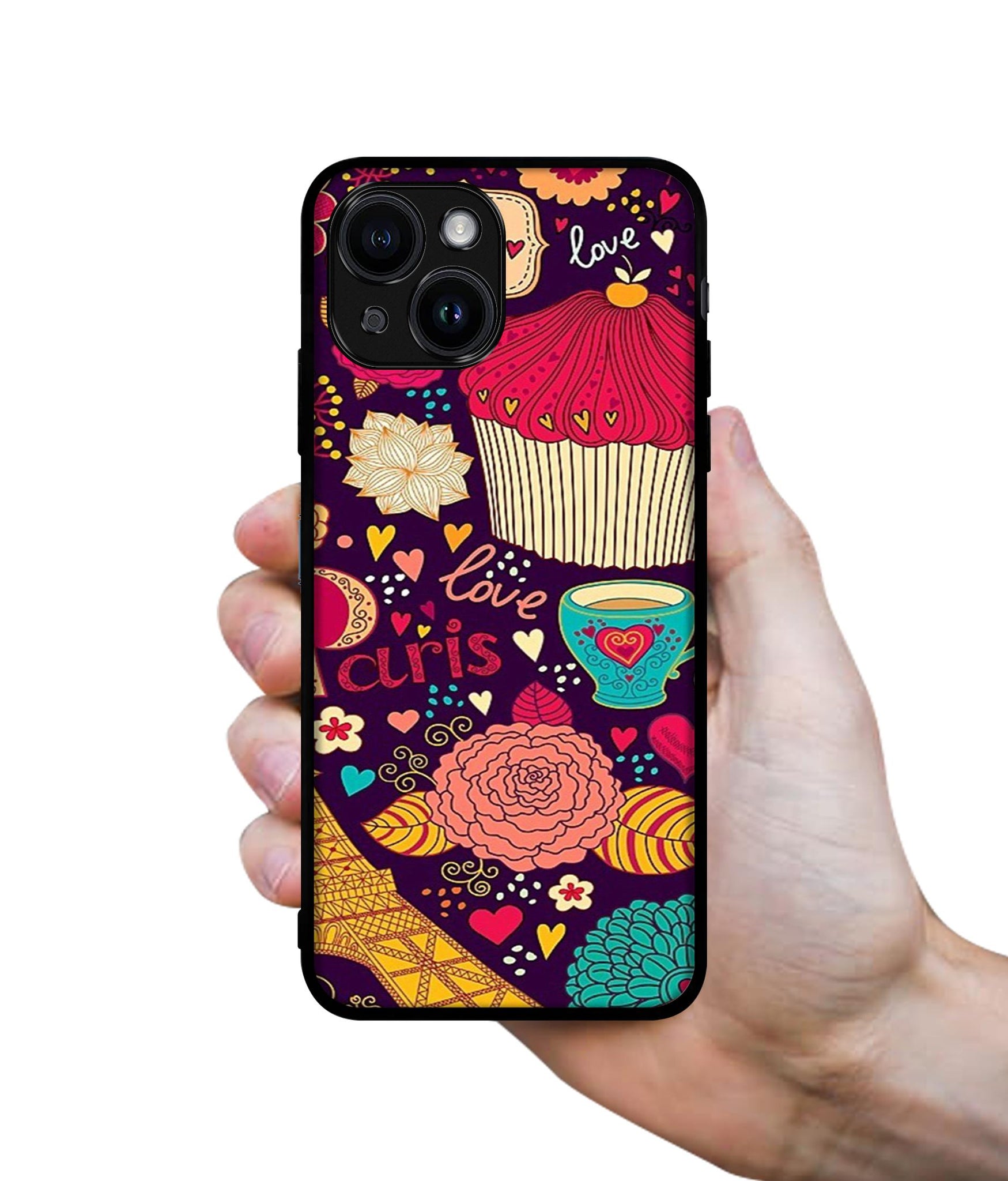 Paris Flower Love Designer 2D Printed Back Case Cover for Apple iPhone 14 / 13