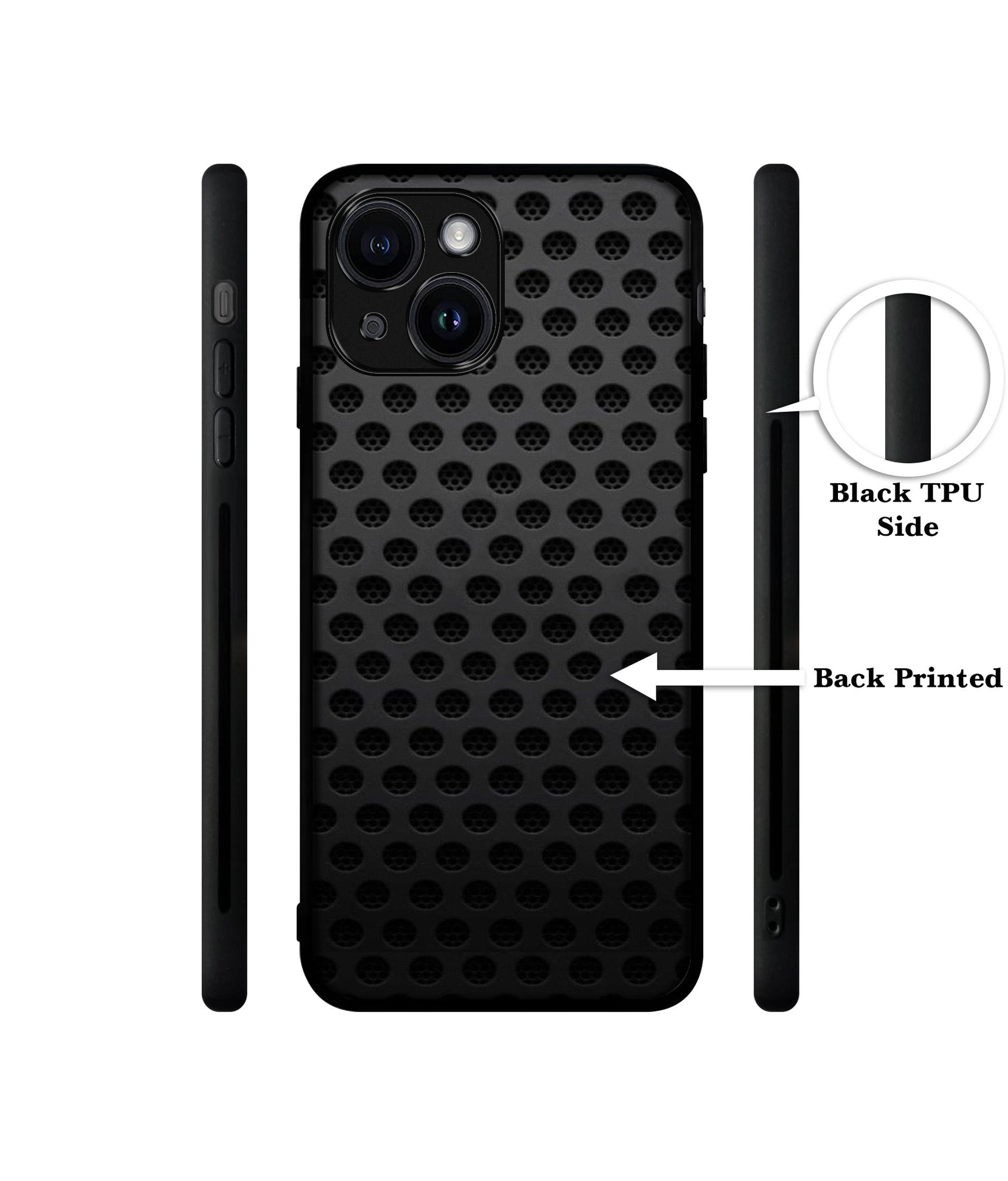 Black Circle Designer 2D Printed Back Case Cover for Apple iPhone 14 / 13