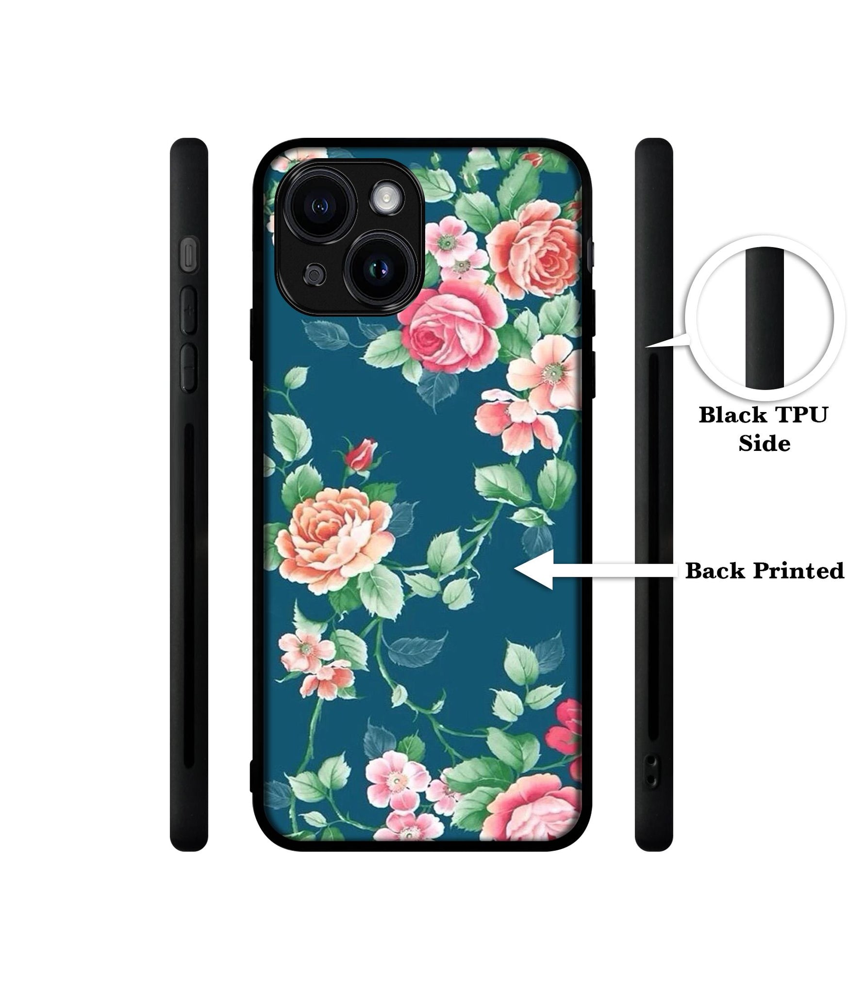 Vintage Floral Designer 2D Printed Back Case Cover for Apple iPhone 14 / 13