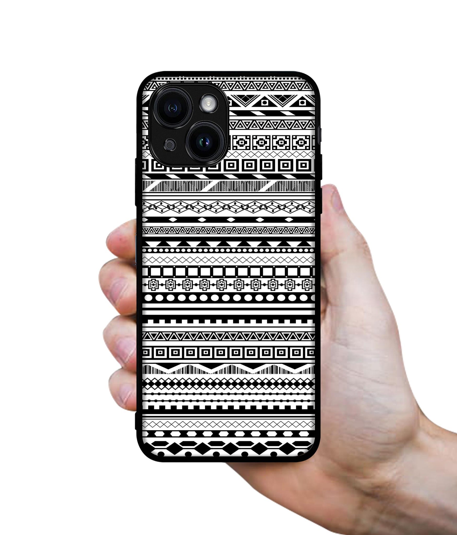 Black & White Patterns Designer 2D Printed Back Case Cover for Apple iPhone 14 / 13