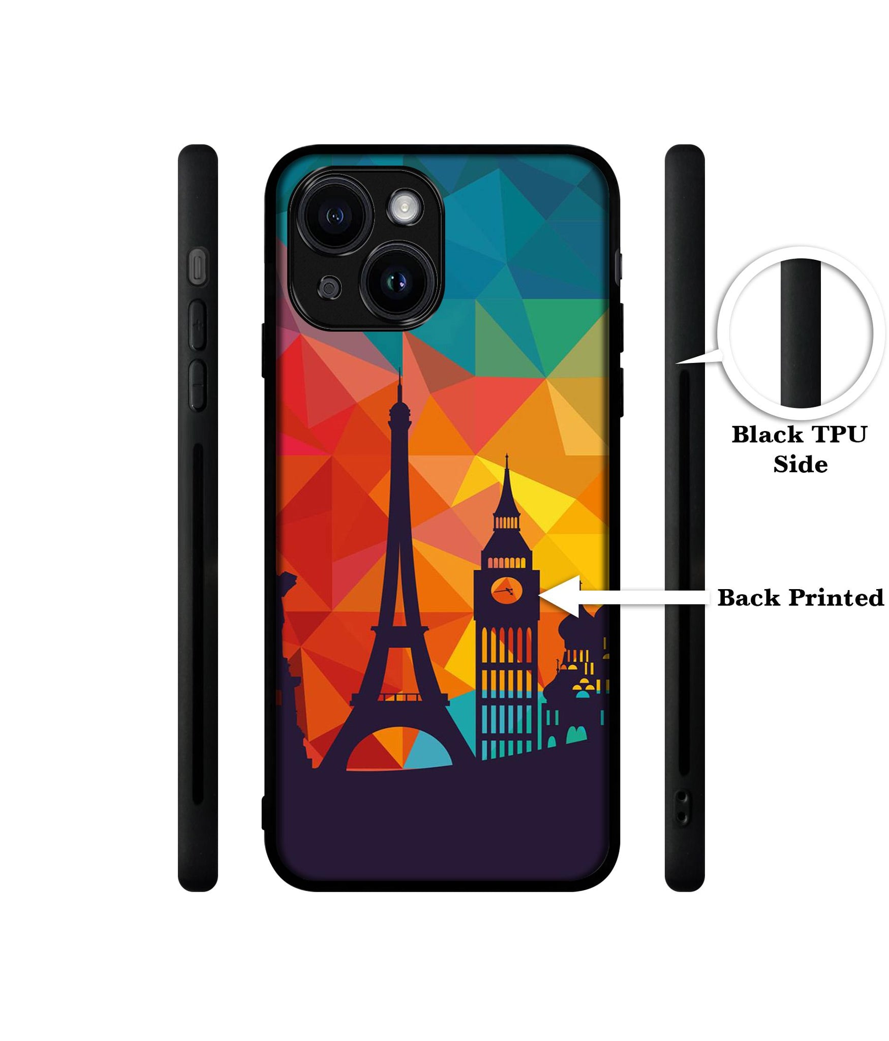 Colored Paris Designer 2D Printed Back Case Cover for Apple iPhone 14 Plus