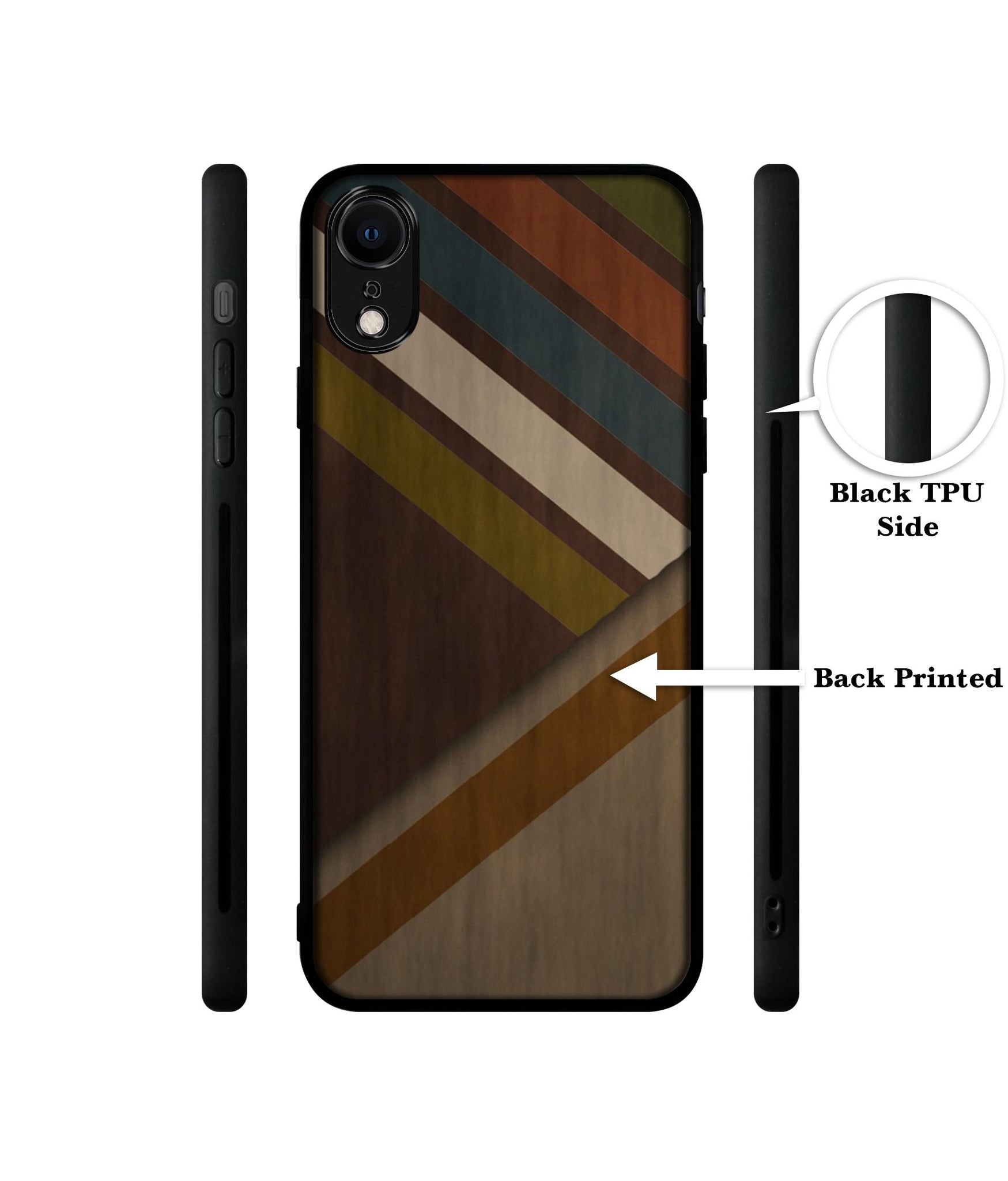 Colorful Wooden Pattern Designer 2D Printed Back Case Cover for Apple iPhone XR