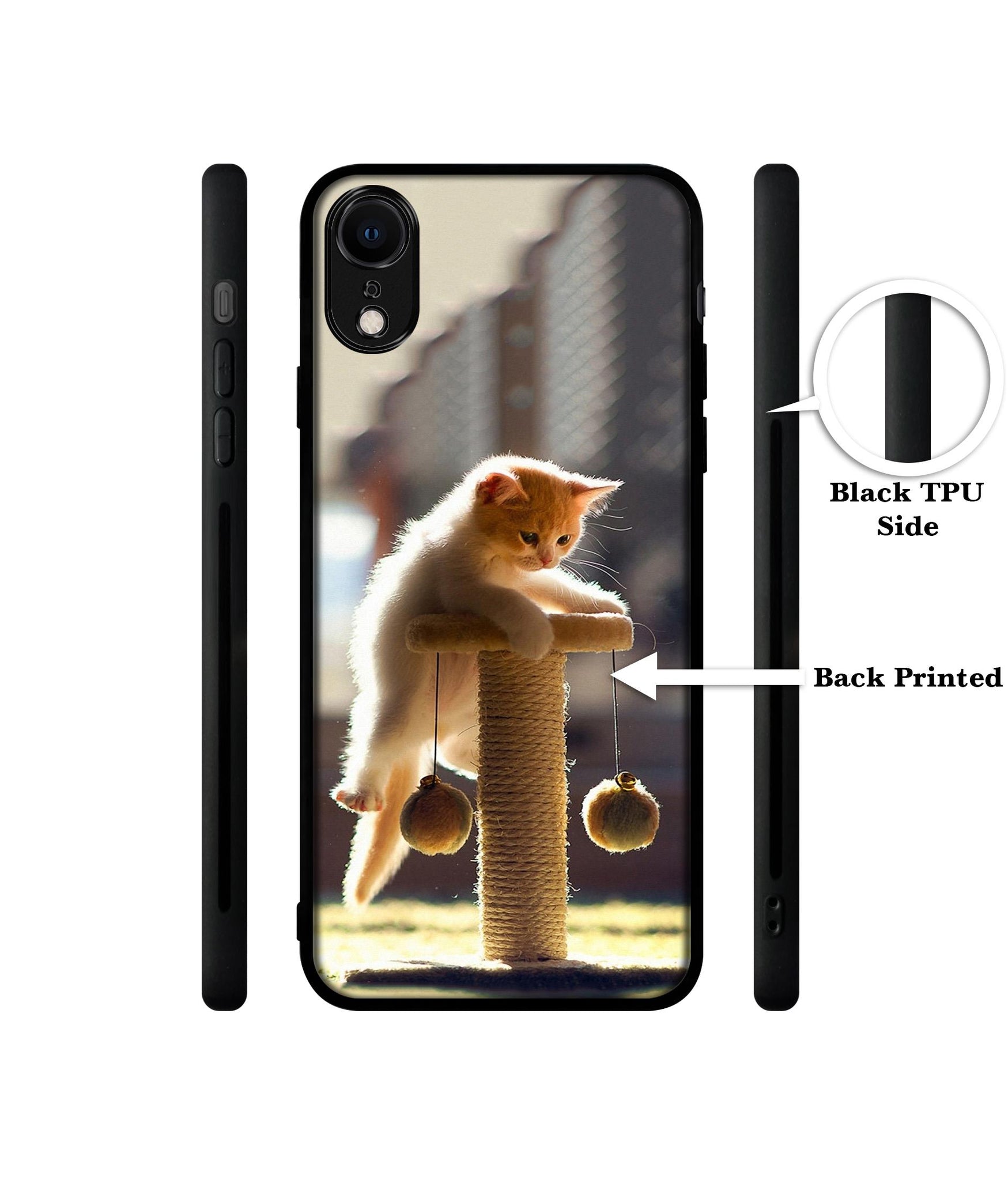 Cat Climbing Designer 2D Printed Back Case Cover for Apple iPhone XR