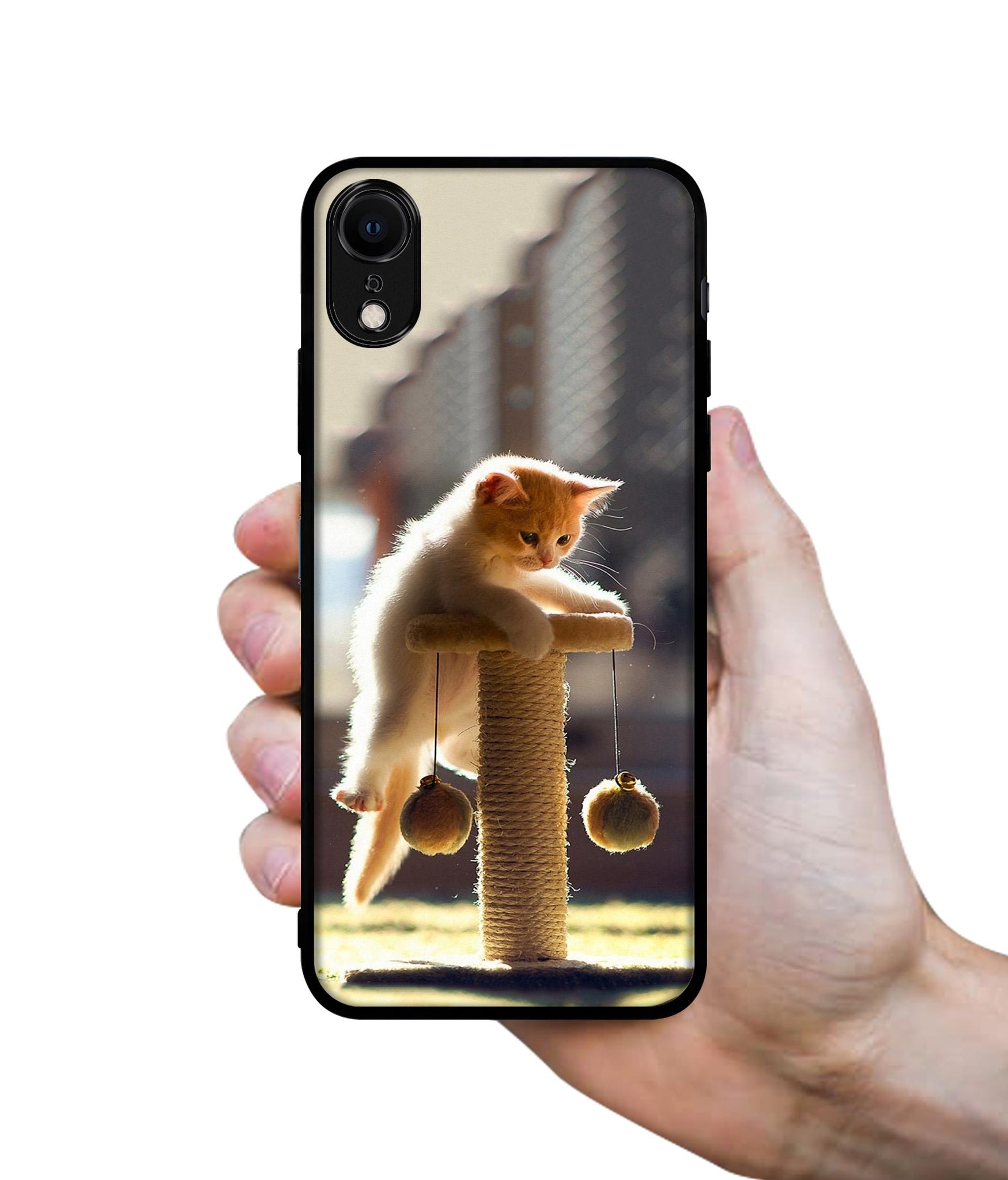 Cat Climbing Designer 2D Printed Back Case Cover for Apple iPhone XR