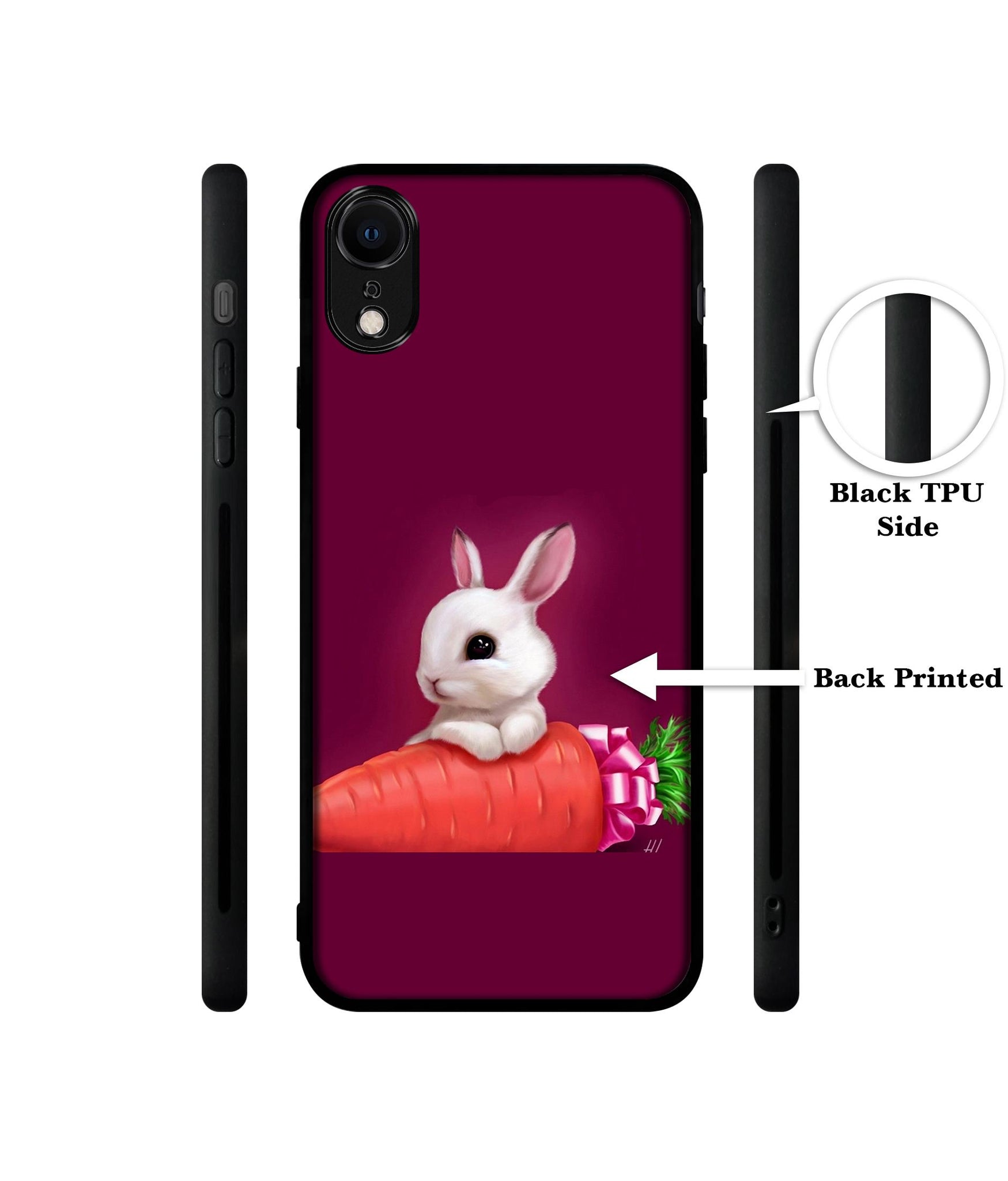 Bunny With Carrot Designer 2D Printed Back Case Cover for Apple iPhone XR