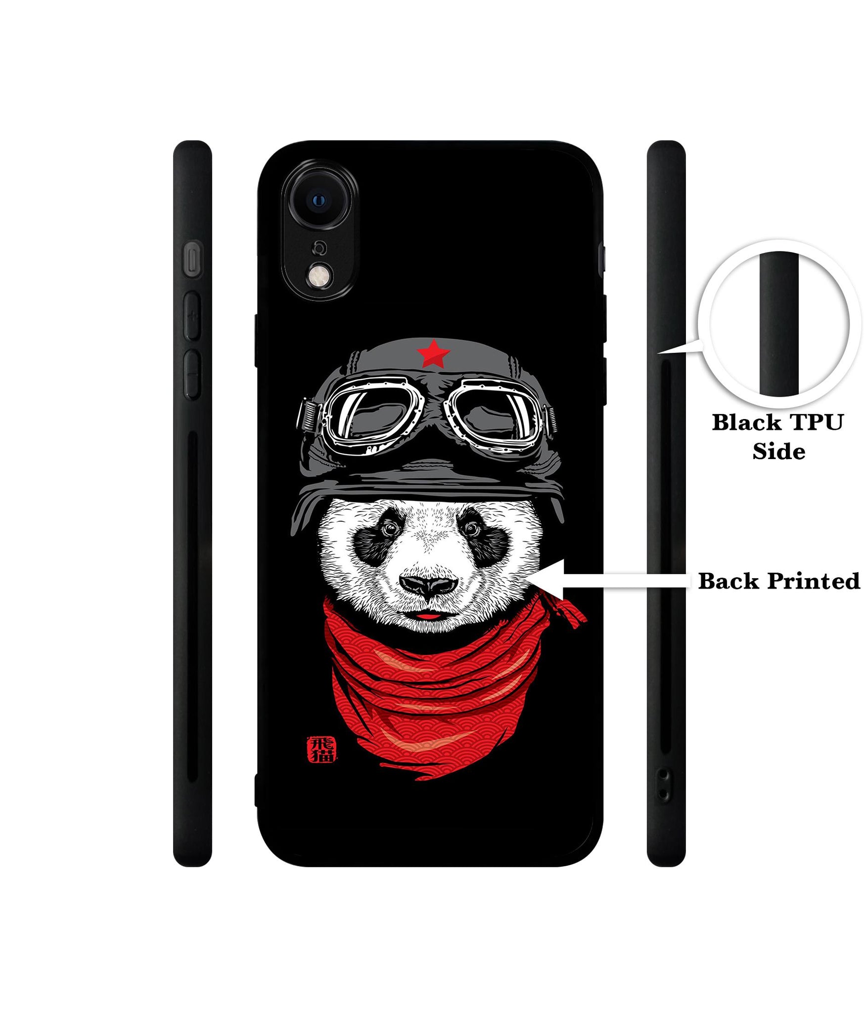 Biker Panda Designer 2D Printed Back Case Cover for Apple iPhone XR