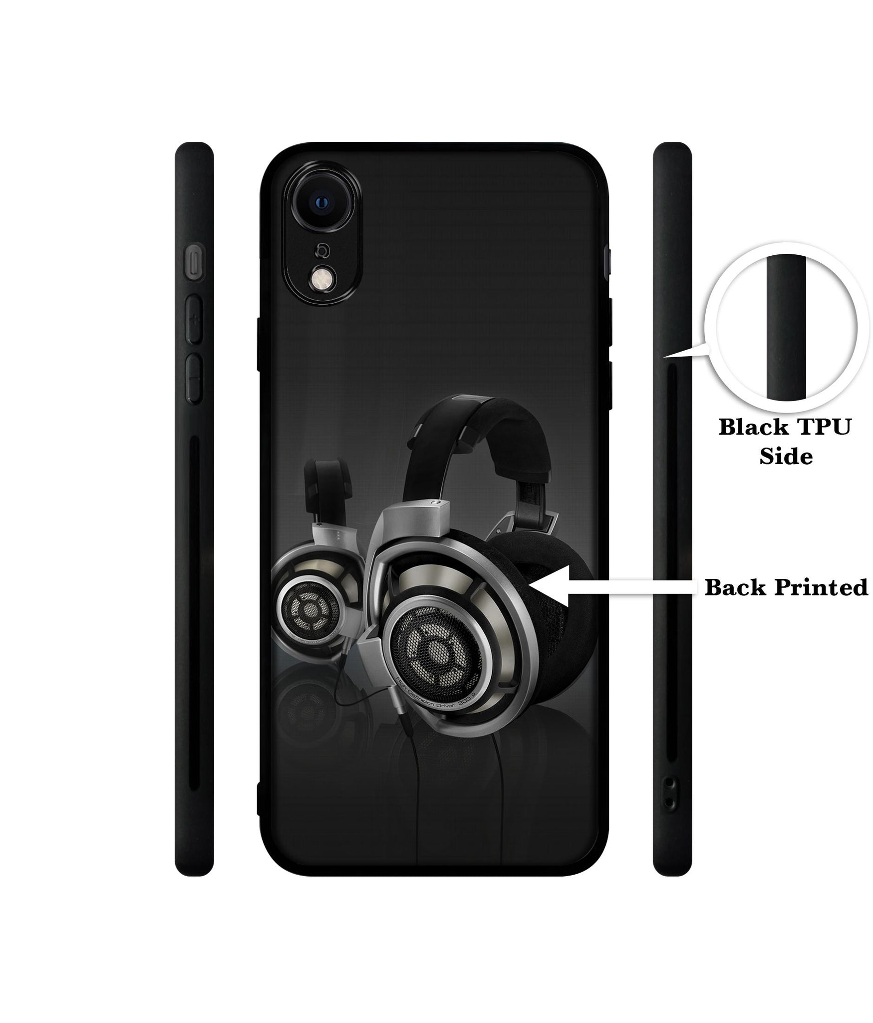 Head Phone Designer 2D Printed Back Case Cover for Apple iPhone XR