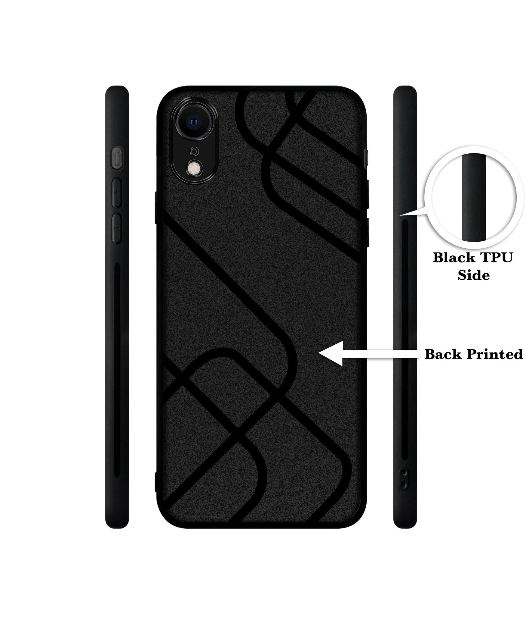 Zig-Zag Black Line Designer 2D Printed Back Case Cover for Apple iPhone XR