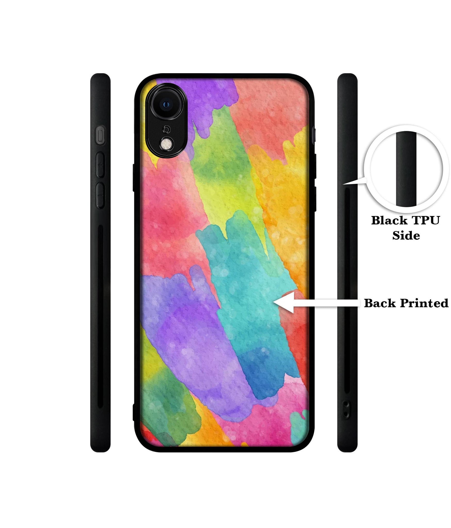 Water Paint Colorful Abstract Designer 2D Printed Back Case Cover for Apple iPhone XR