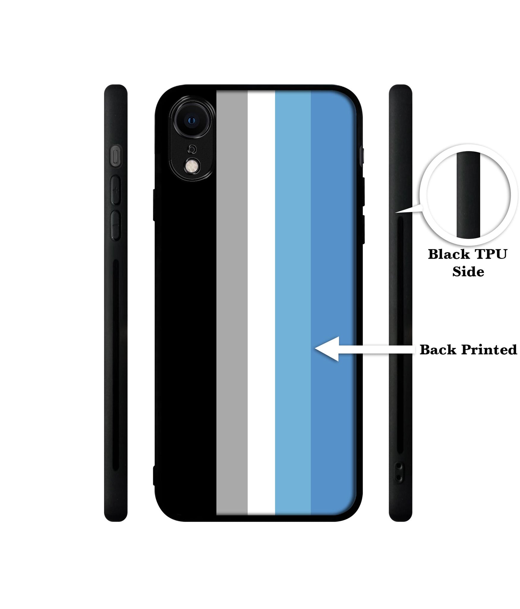 White and Blue Lines Designer 2D Printed Back Case Cover for Apple iPhone XR