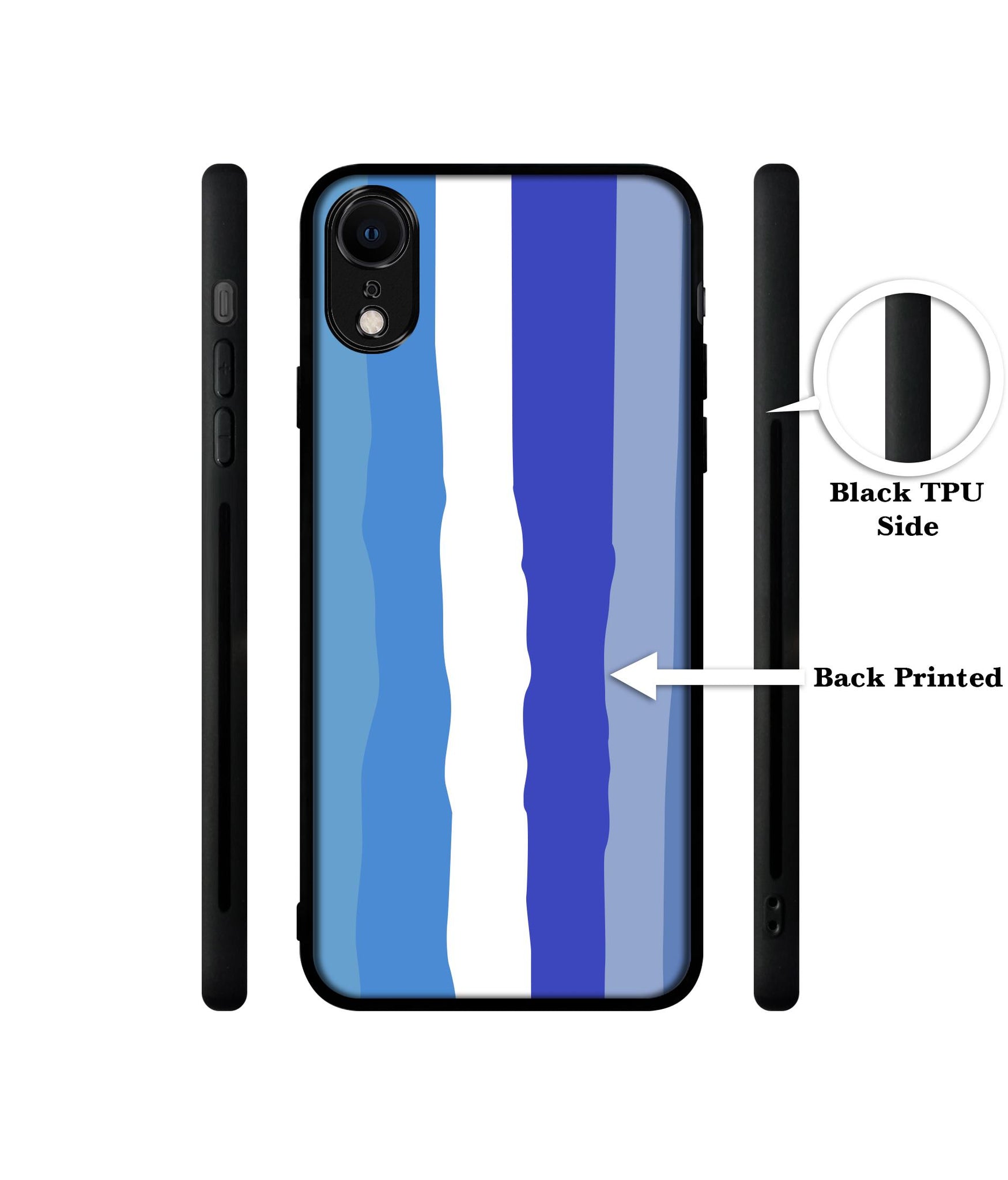 Blue Stripes Rainbow Designer 2D Printed Back Case Cover for Apple iPhone XR