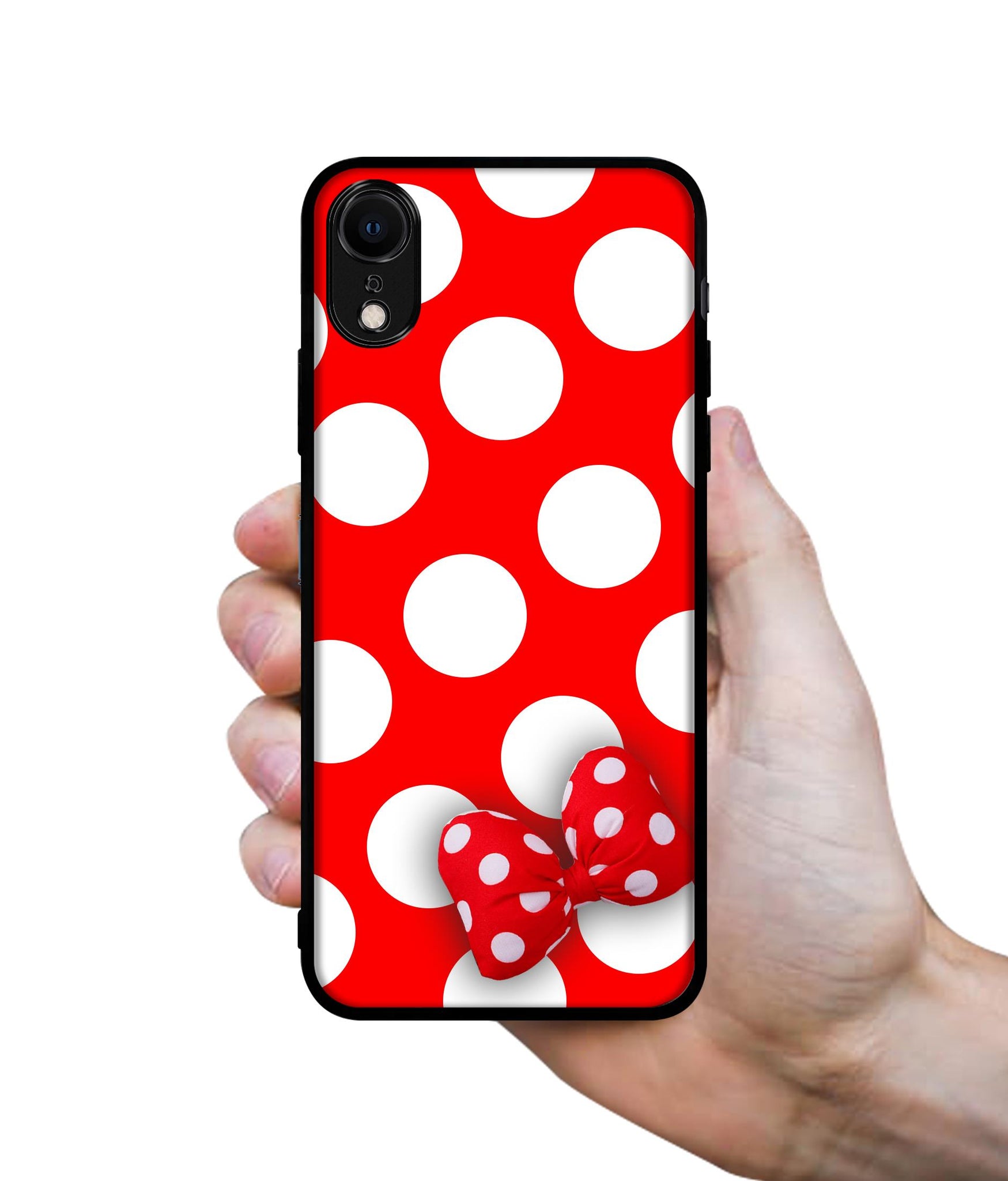 Red Polka Dots Designer 2D Printed Back Case Cover for Apple iPhone XR