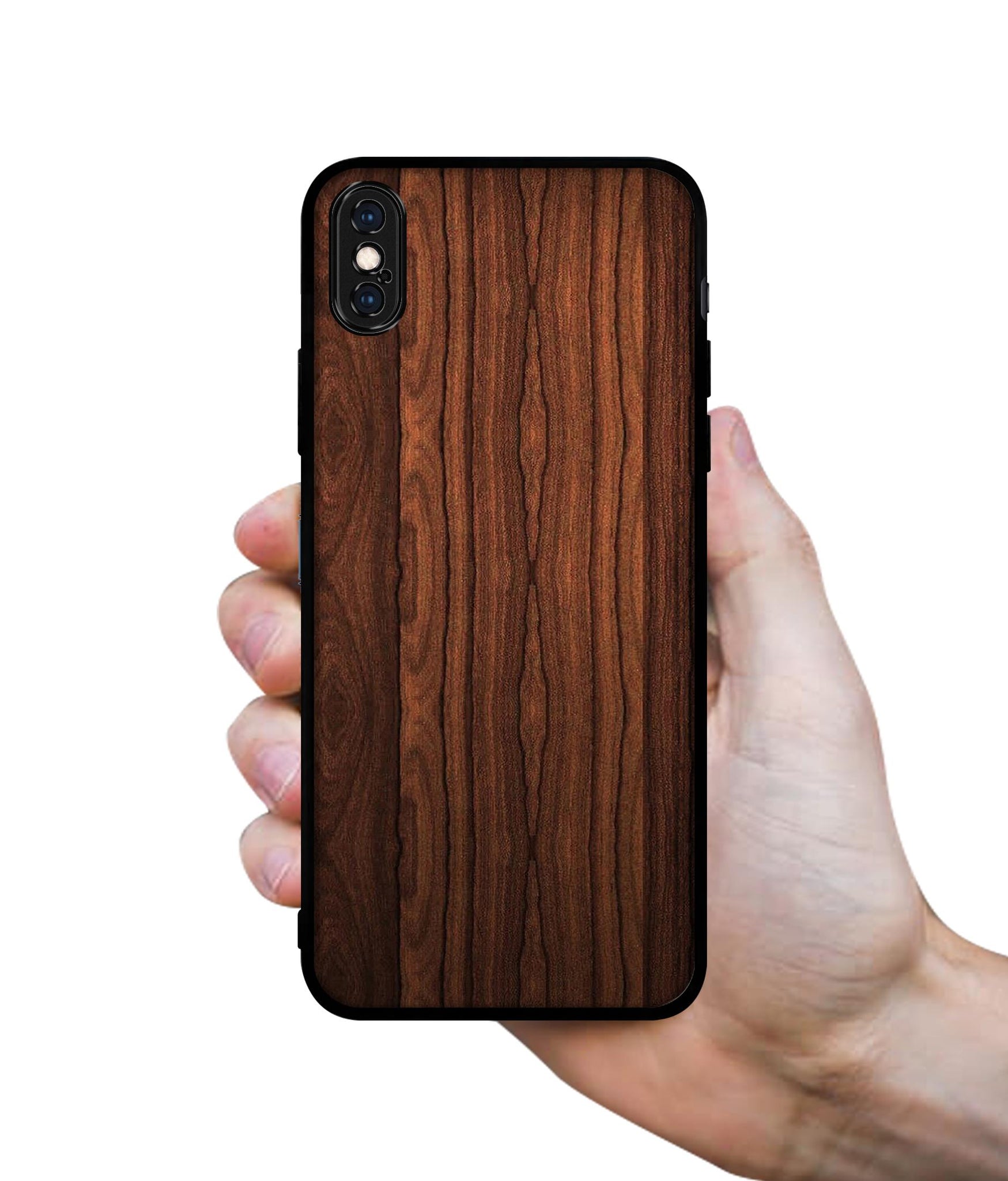 Brown Wooden Texture Designer 2D Printed Back Case Cover for Apple iPhone X / XS