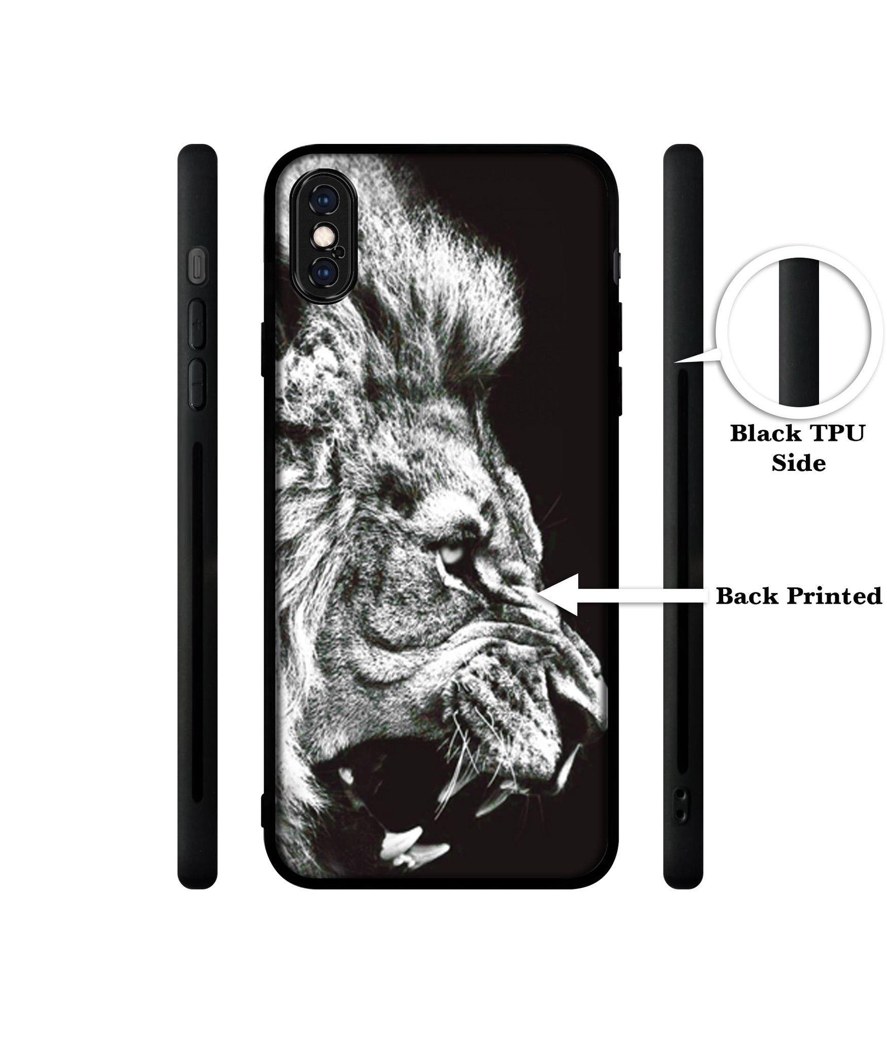 Angry Lion Designer 2D Printed Back Case Cover for Apple iPhone X / XS