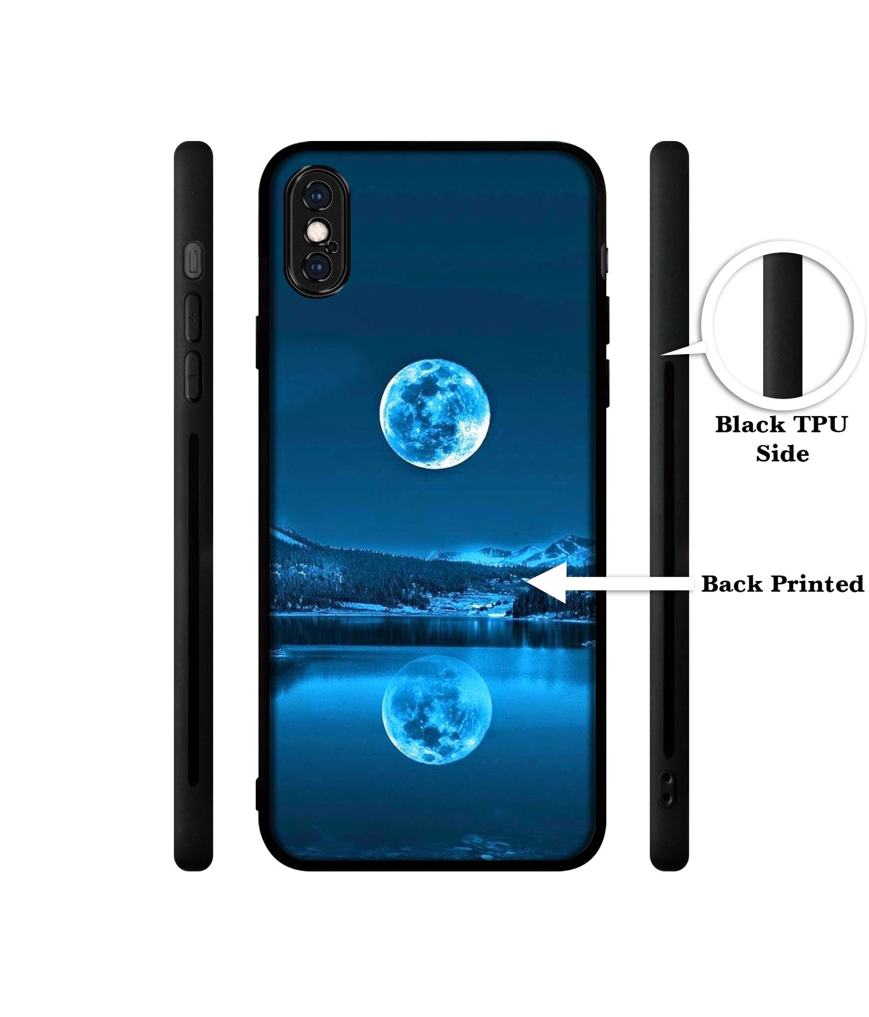 Awesome Moon Designer 2D Printed Back Case Cover for Apple iPhone X / XS