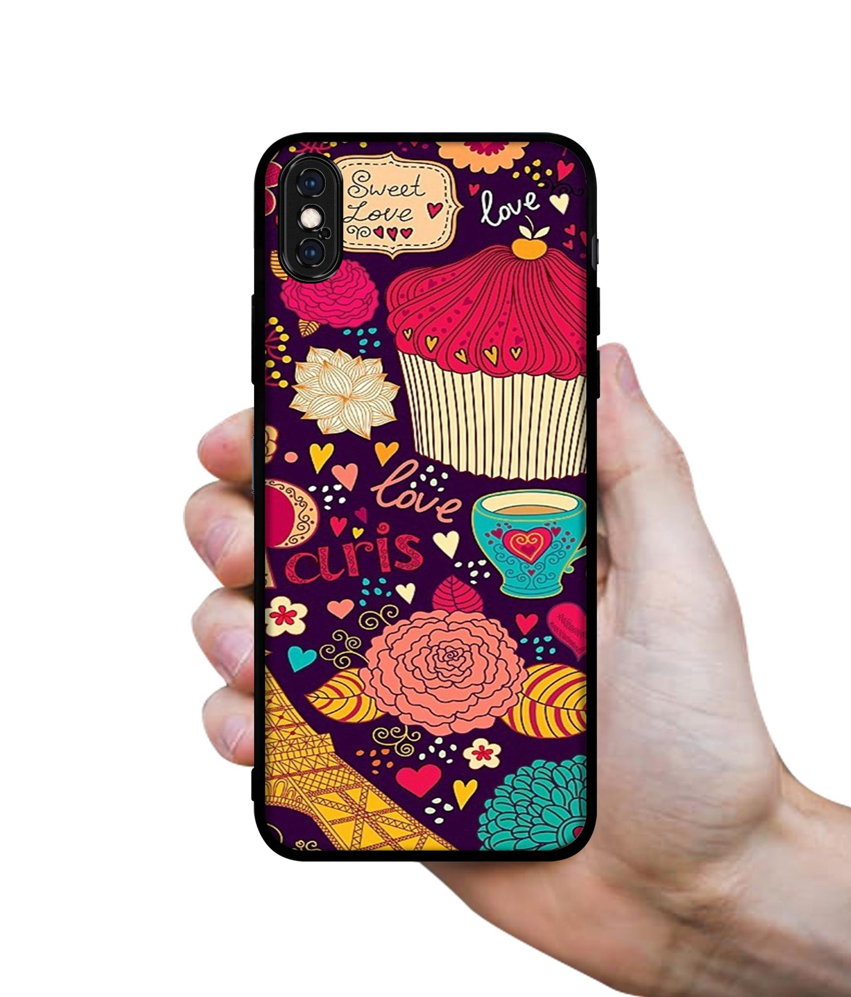 Paris Flower Love Designer 2D Printed Back Case Cover for Apple iPhone X / XS