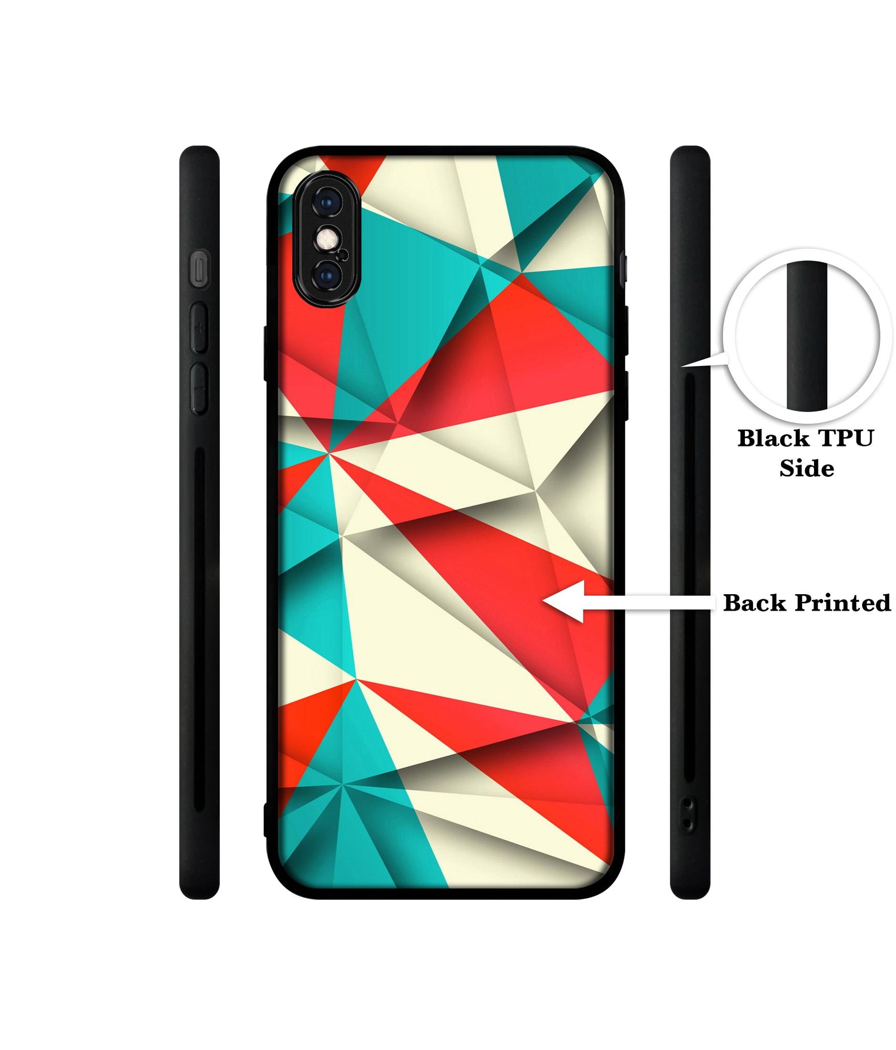 Red Blue White Pattern Designer 2D Printed Back Case Cover for Apple iPhone X / XS