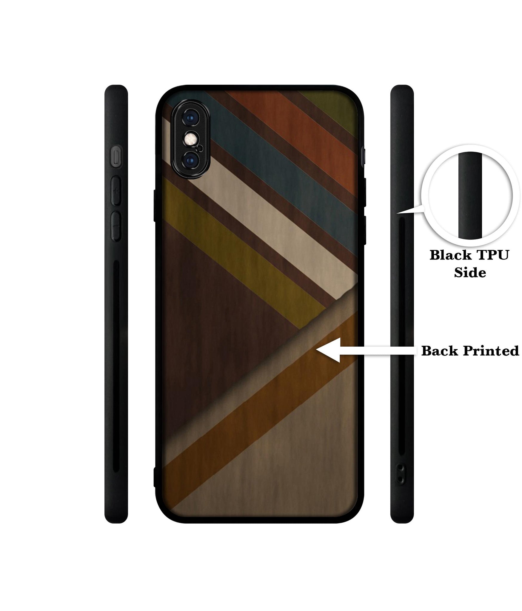 Colorful Wooden Pattern Designer 2D Printed Back Case Cover for Apple iPhone X / XS