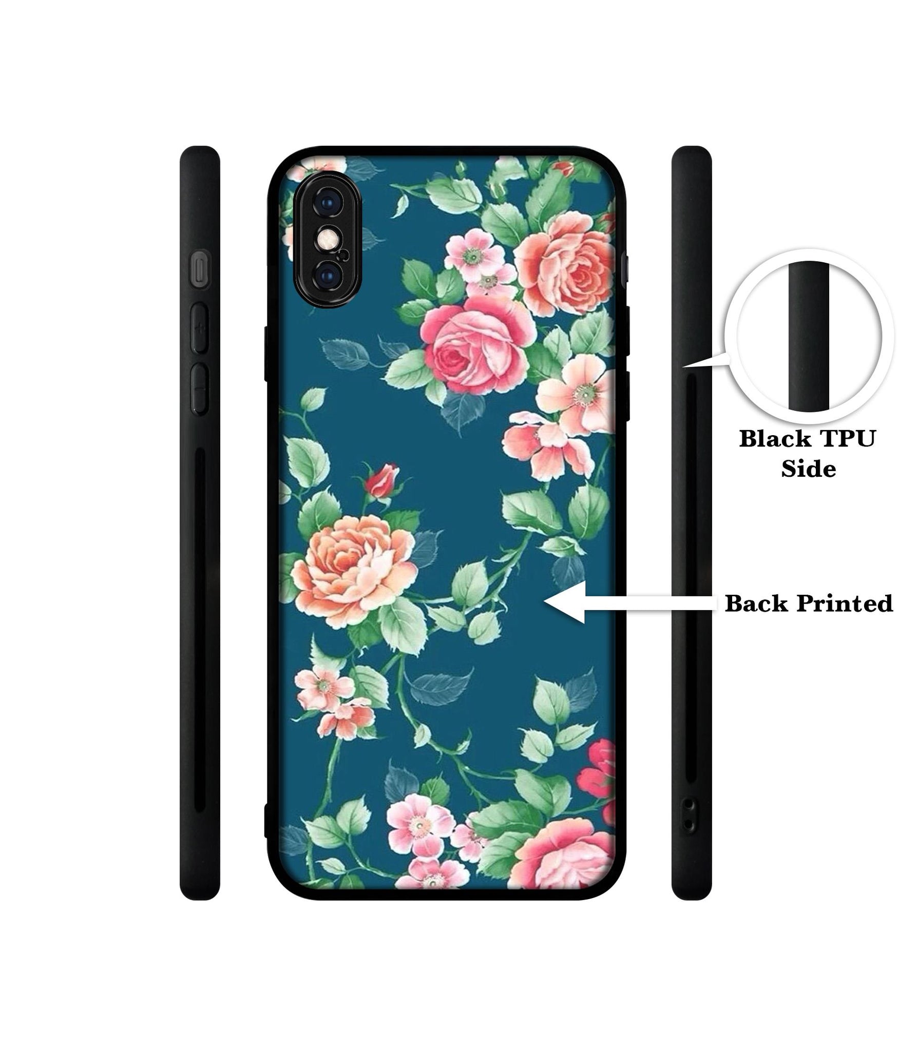 Vintage Floral Designer 2D Printed Back Case Cover for Apple iPhone X / XS