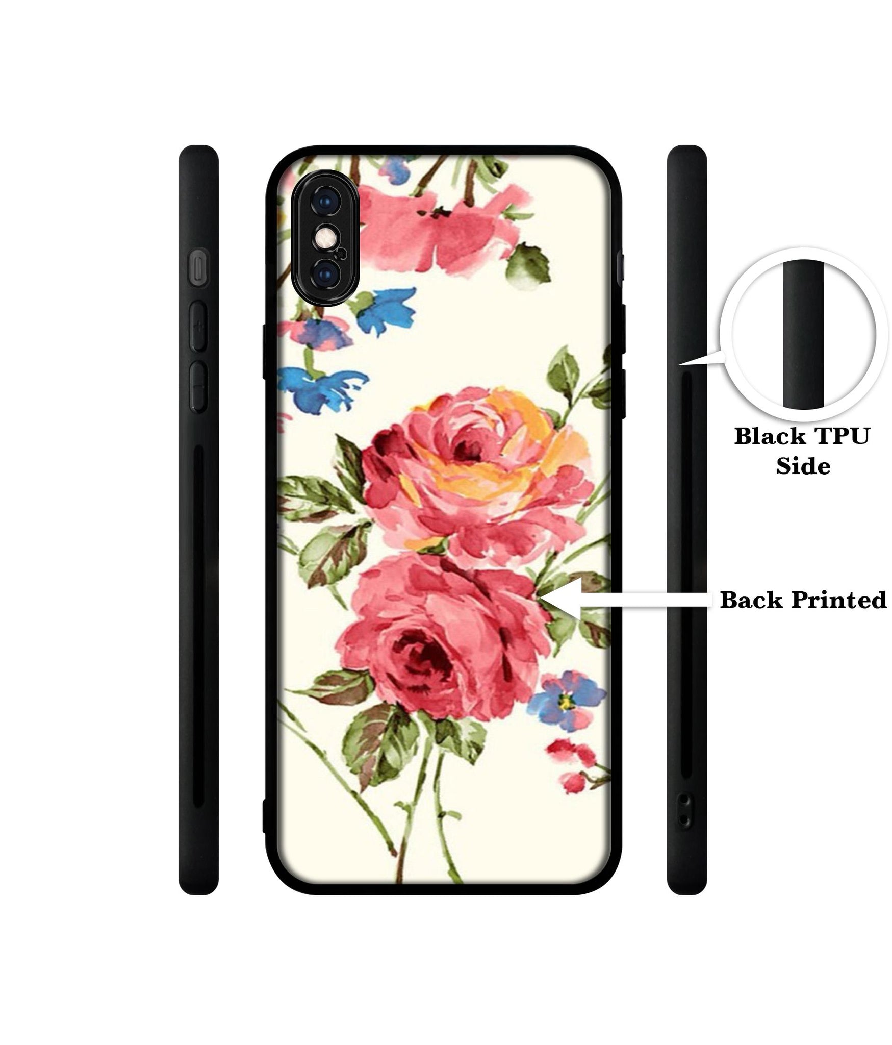 Vintage Painting Flower Designer 2D Printed Back Case Cover for Apple iPhone X / XS