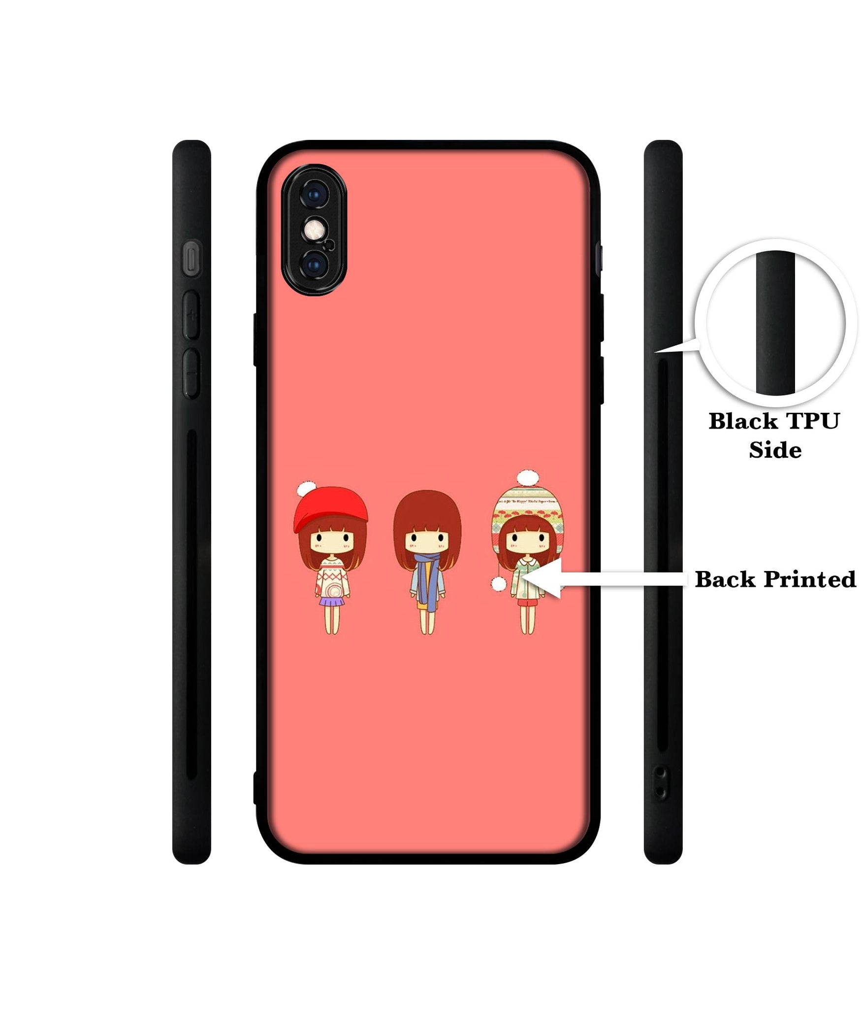 Cute Girls Designer 2D Printed Back Case Cover for Apple iPhone X / XS