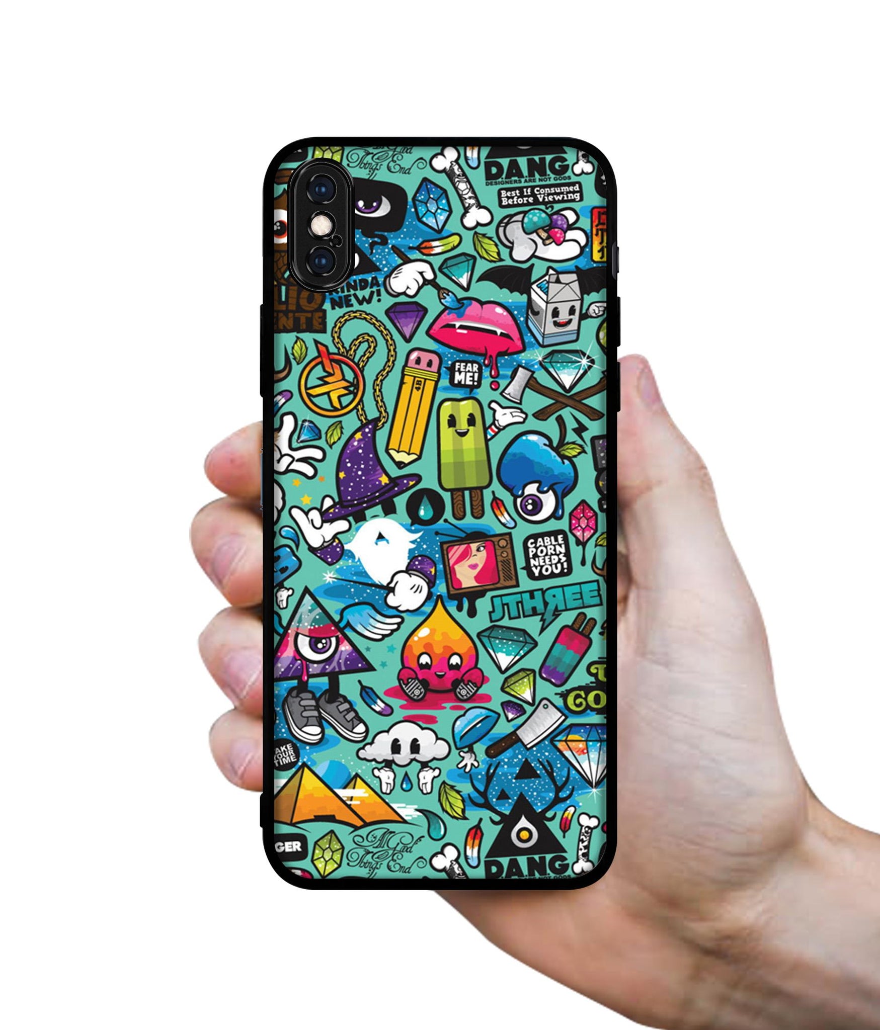 Crazy Designer 2D Printed Back Case Cover for Apple iPhone X / XS