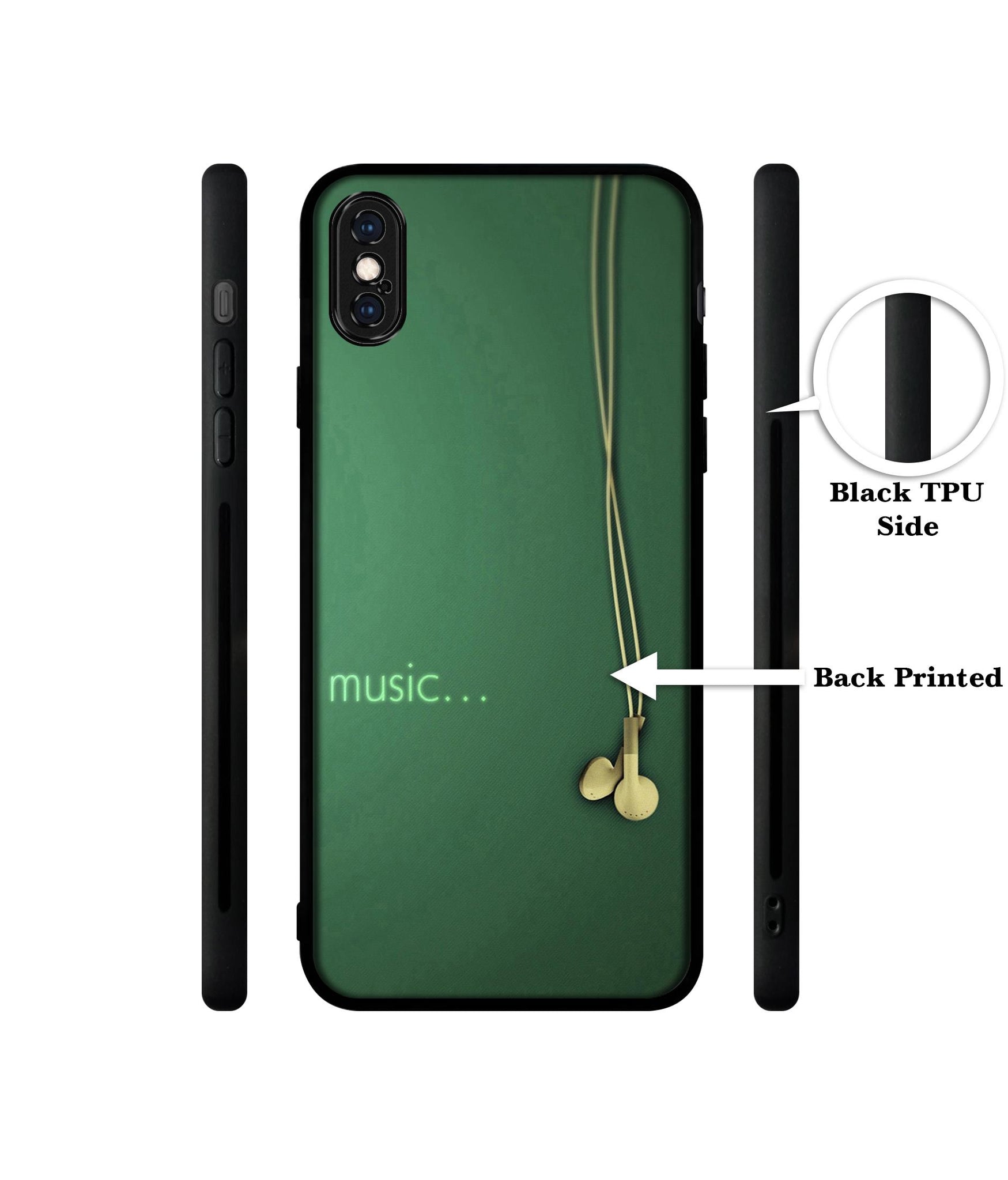 Headphone Music Designer 2D Printed Back Case Cover for Apple iPhone X / XS