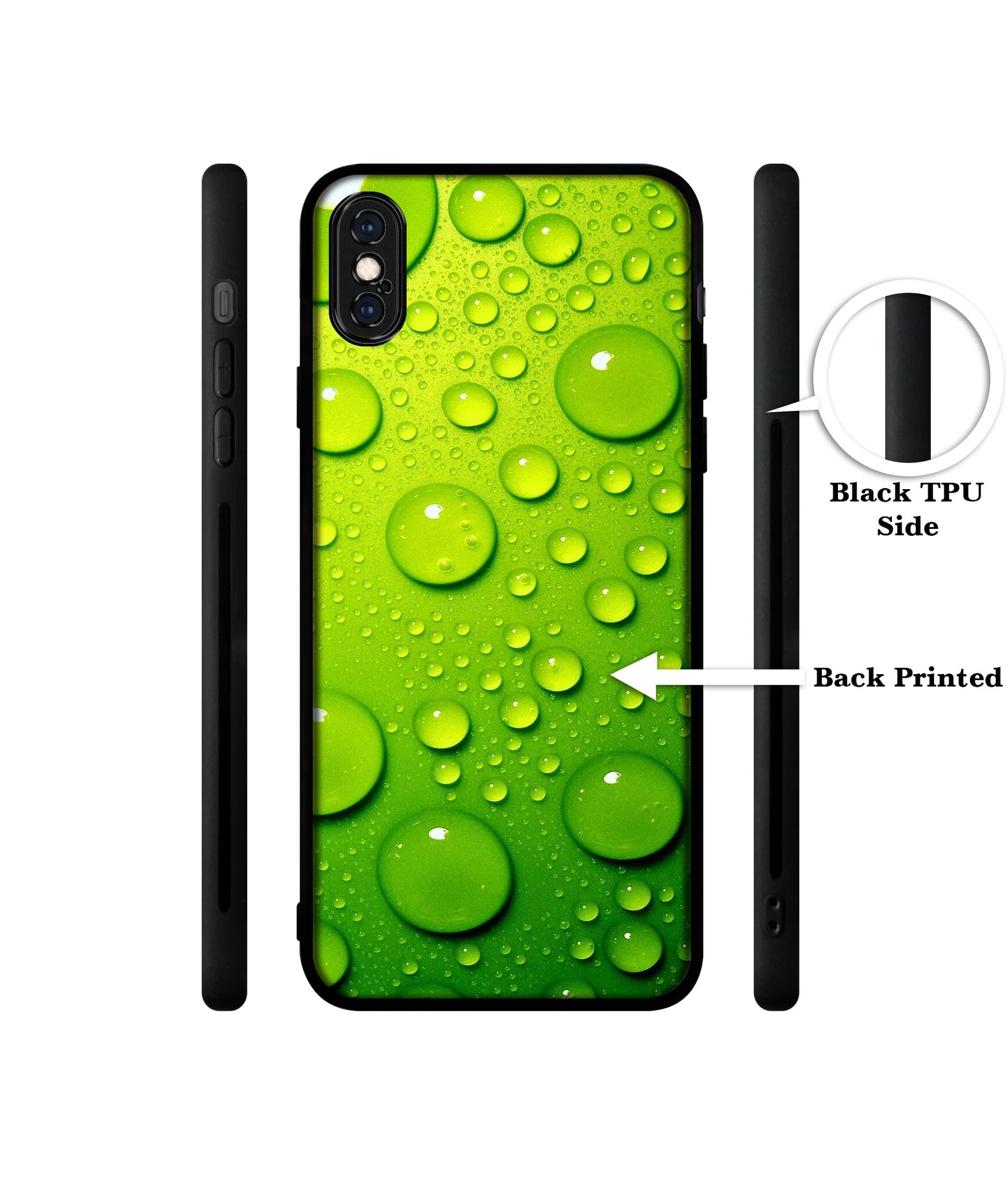 Green Bubbles Designer 2D Printed Back Case Cover for Apple iPhone X / XS