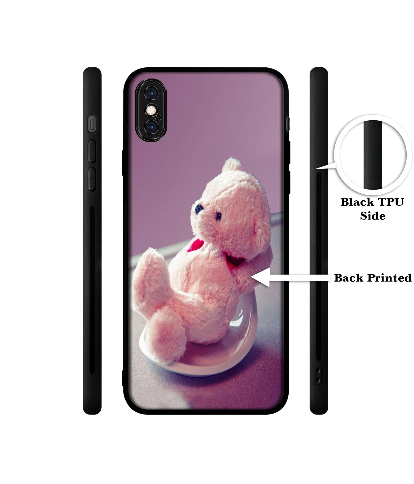 Cute Teddy Bear Designer 2D Printed Back Case Cover for Apple iPhone X / XS