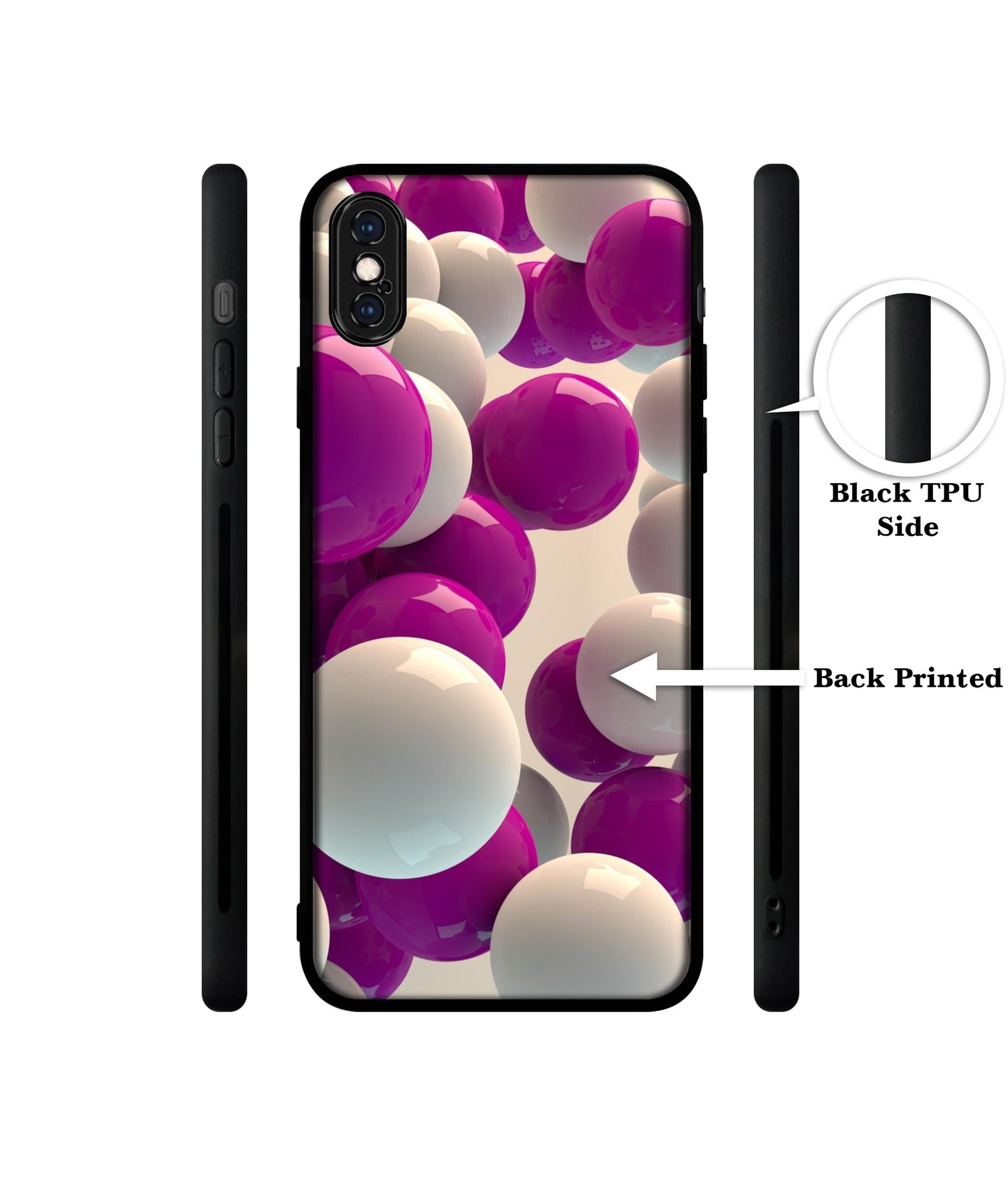 3D Balloons Designer 2D Printed Back Case Cover for Apple iPhone X / XS