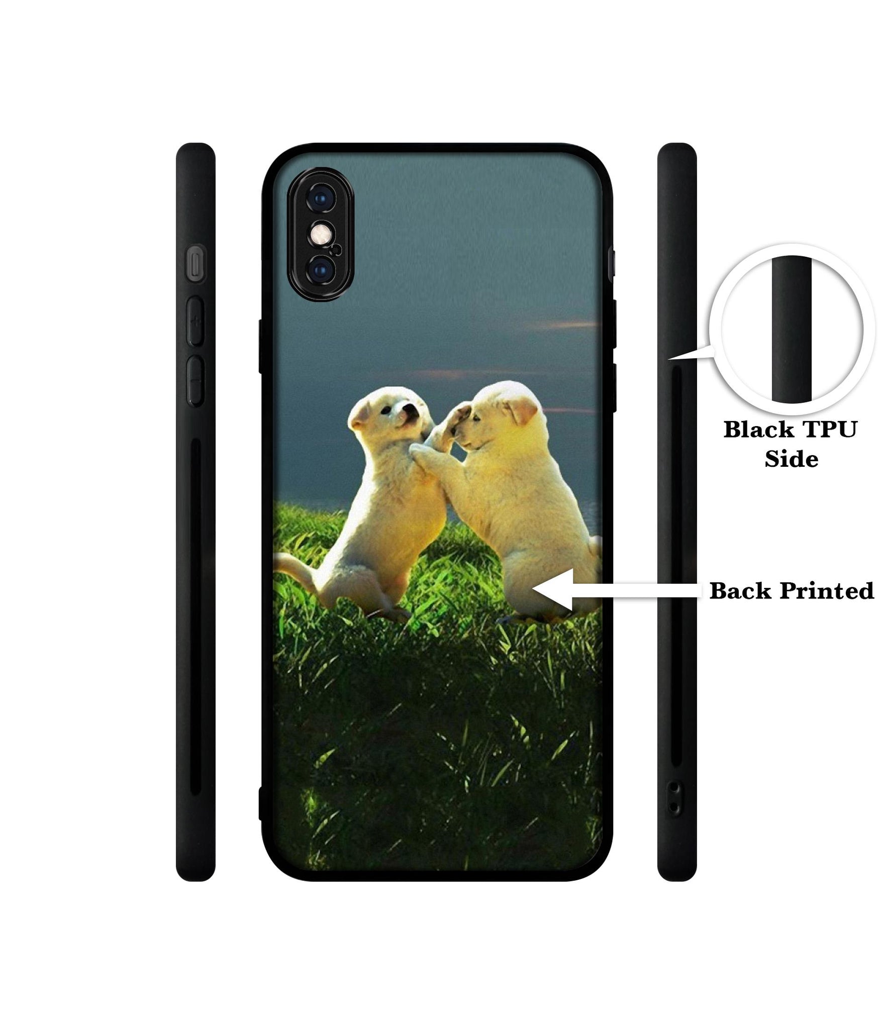 Puppy Couple Sunset Designer 2D Printed Back Case Cover for Apple iPhone X / XS