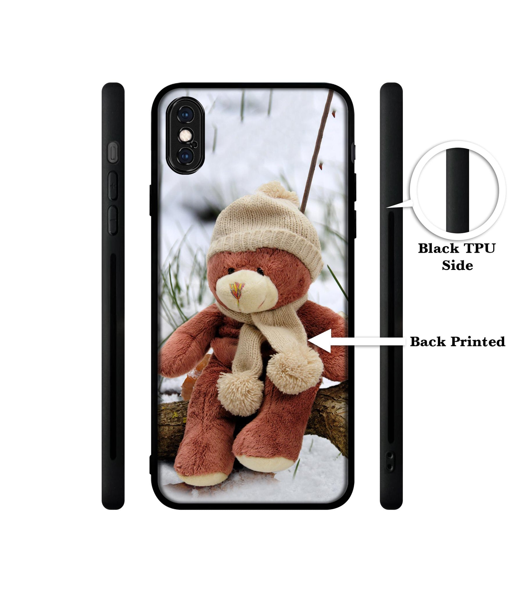 Woolen Bear Designer 2D Printed Back Case Cover for Apple iPhone X / XS