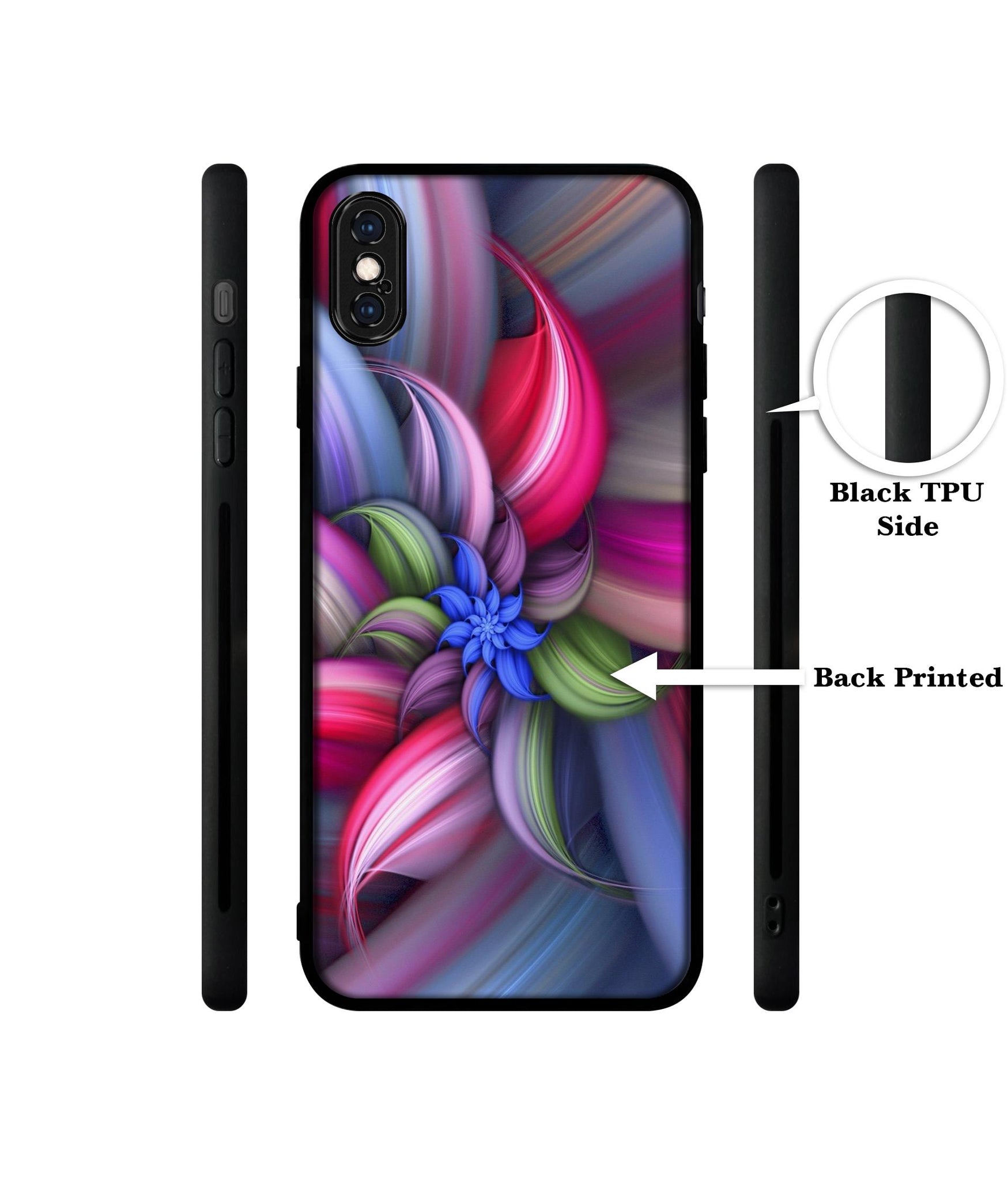 Colorful Flower Designer 2D Printed Back Case Cover for Apple iPhone X / XS