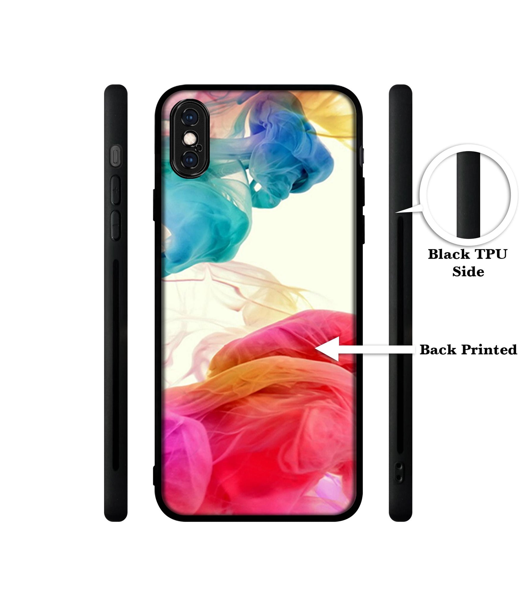 Colored Smoke Designer 2D Printed Back Case Cover for Apple iPhone X / XS