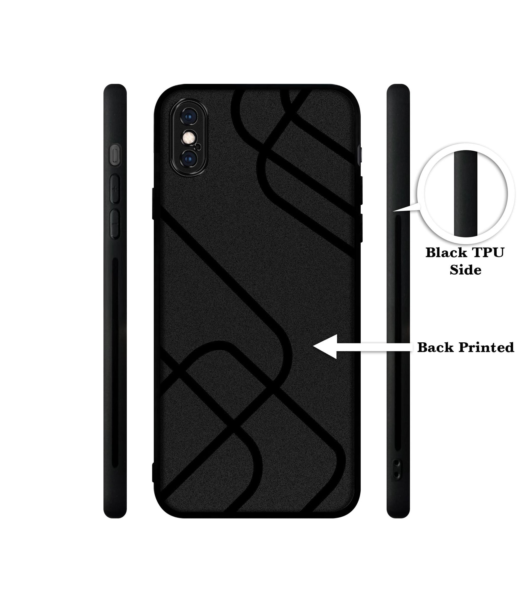 Zig-Zag Black Line Designer 2D Printed Back Case Cover for Apple iPhone X / XS