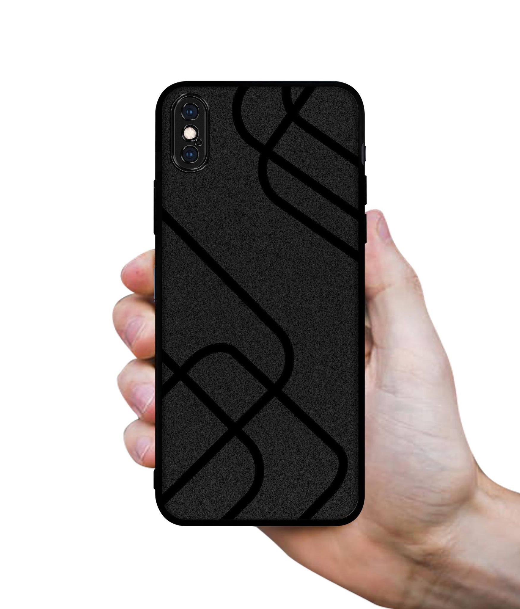 Zig-Zag Black Line Designer 2D Printed Back Case Cover for Apple iPhone X / XS