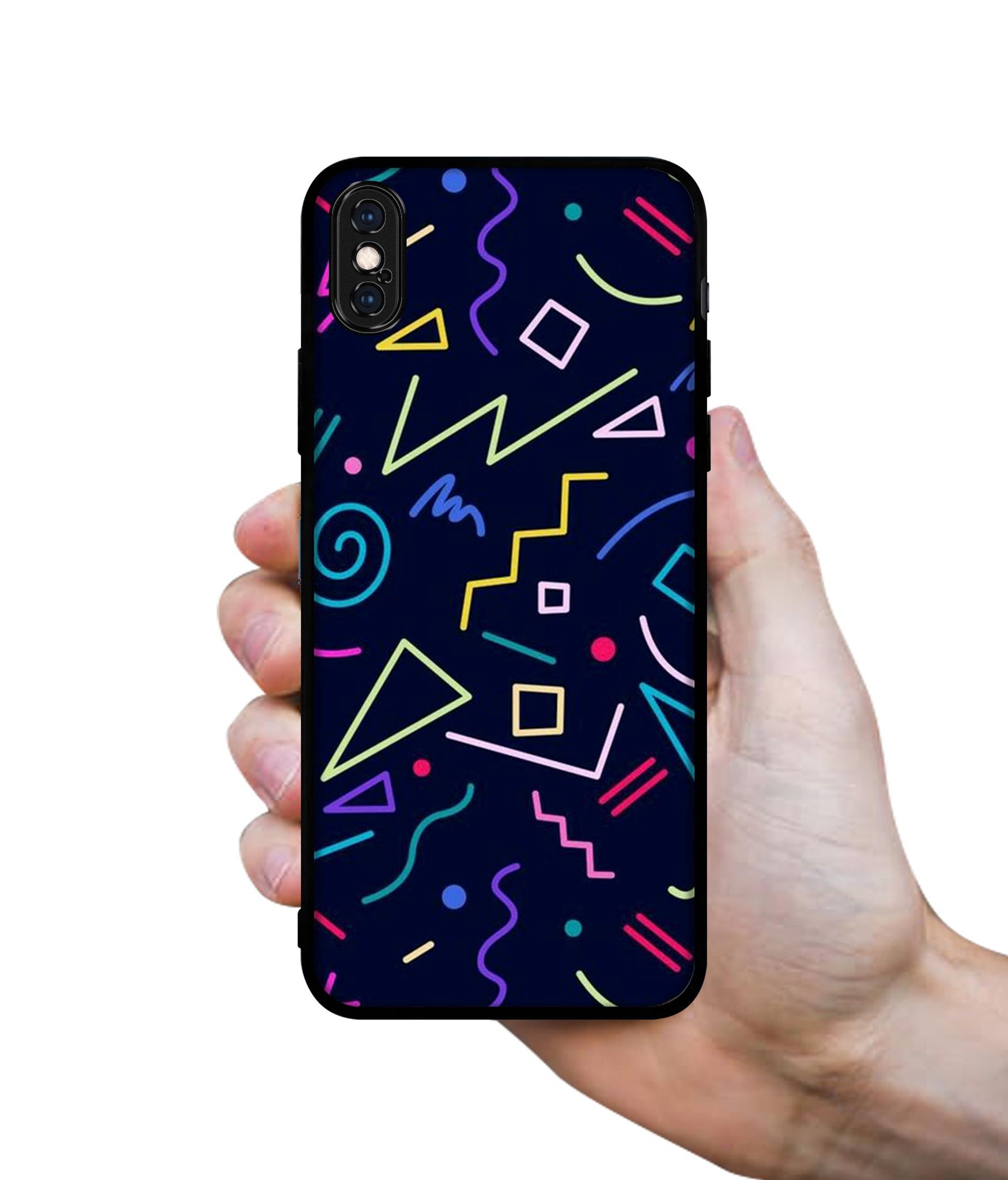 Retro Abstract Designer 2D Printed Back Case Cover for Apple iPhone X / XS