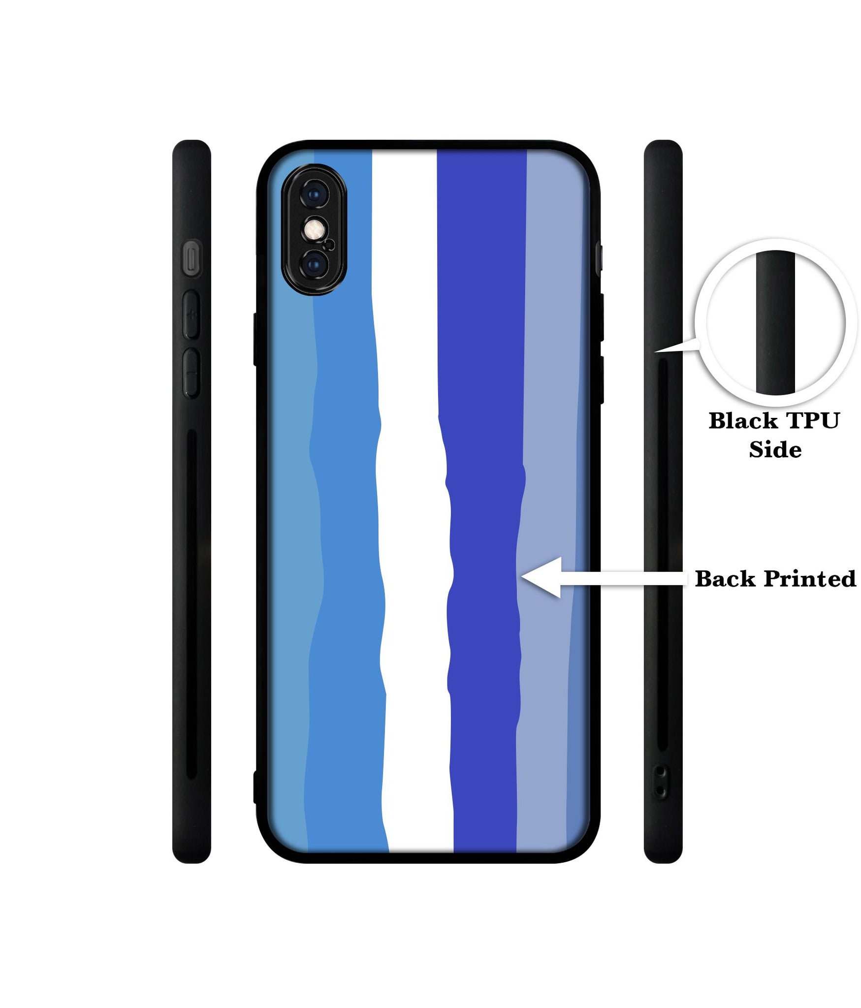 Blue Stripes Rainbow Designer 2D Printed Back Case Cover for Apple iPhone X / XS