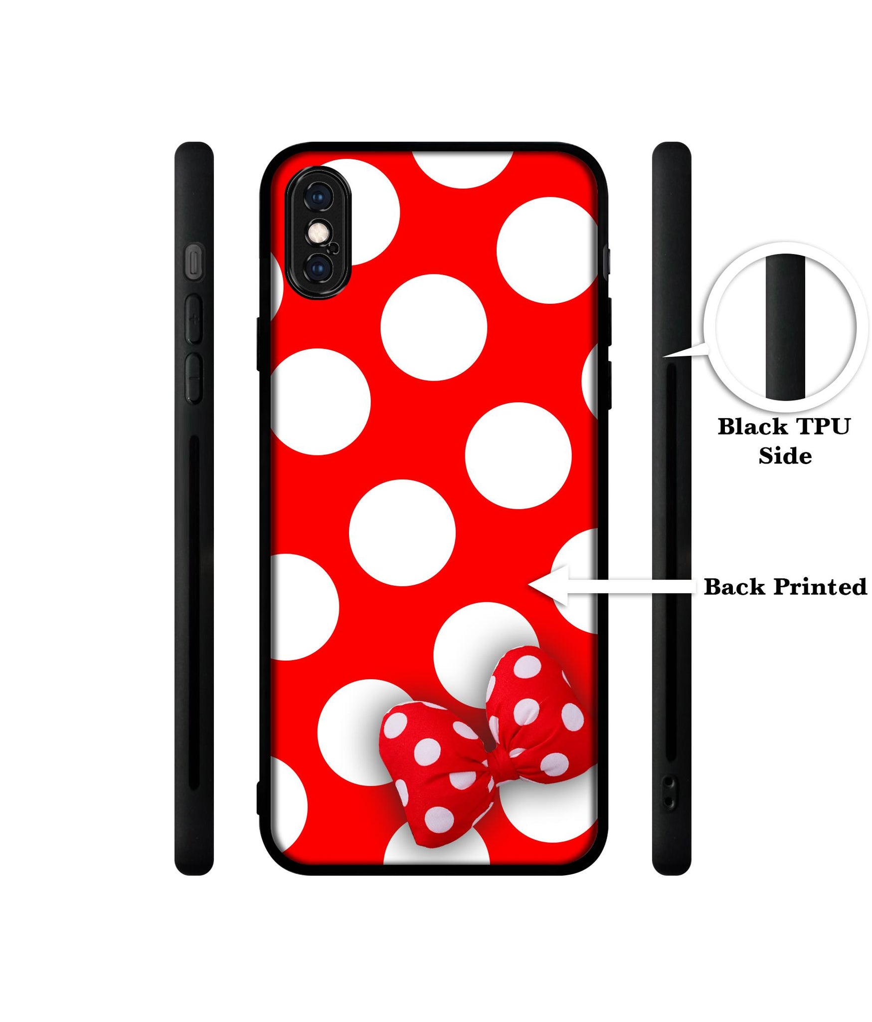 Red Polka Dots Designer 2D Printed Back Case Cover for Apple iPhone X / XS