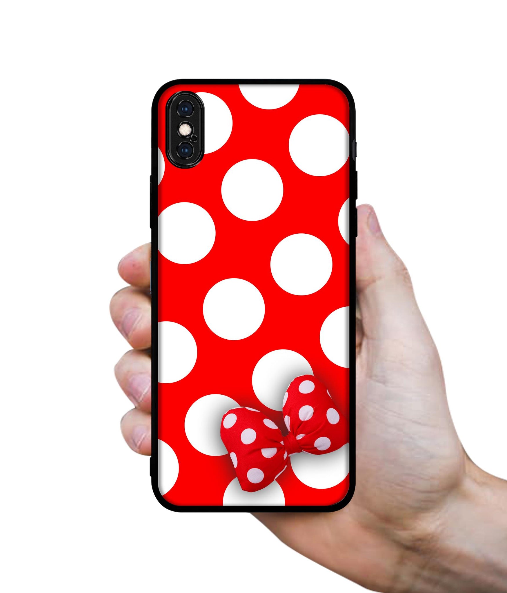 Red Polka Dots Designer 2D Printed Back Case Cover for Apple iPhone X / XS